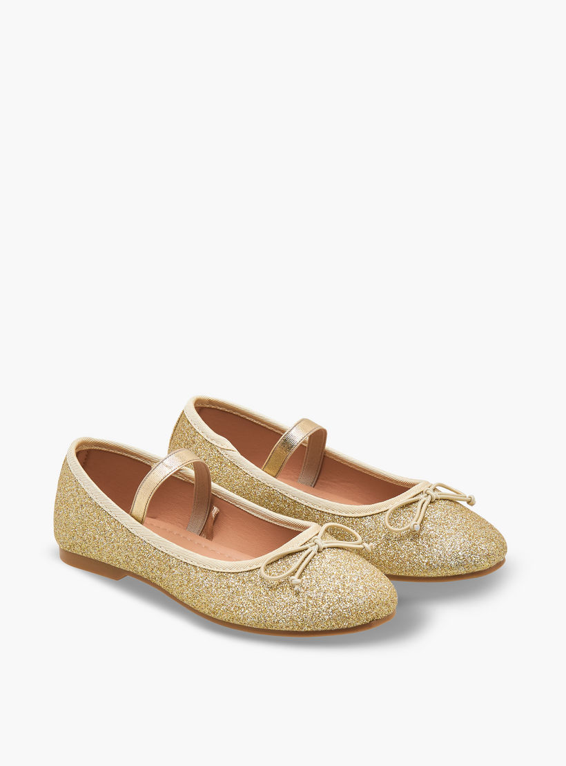 Juniors Girls Glitter Textured Ballerina Shoes-girls-shoes-ballerinas-image-1