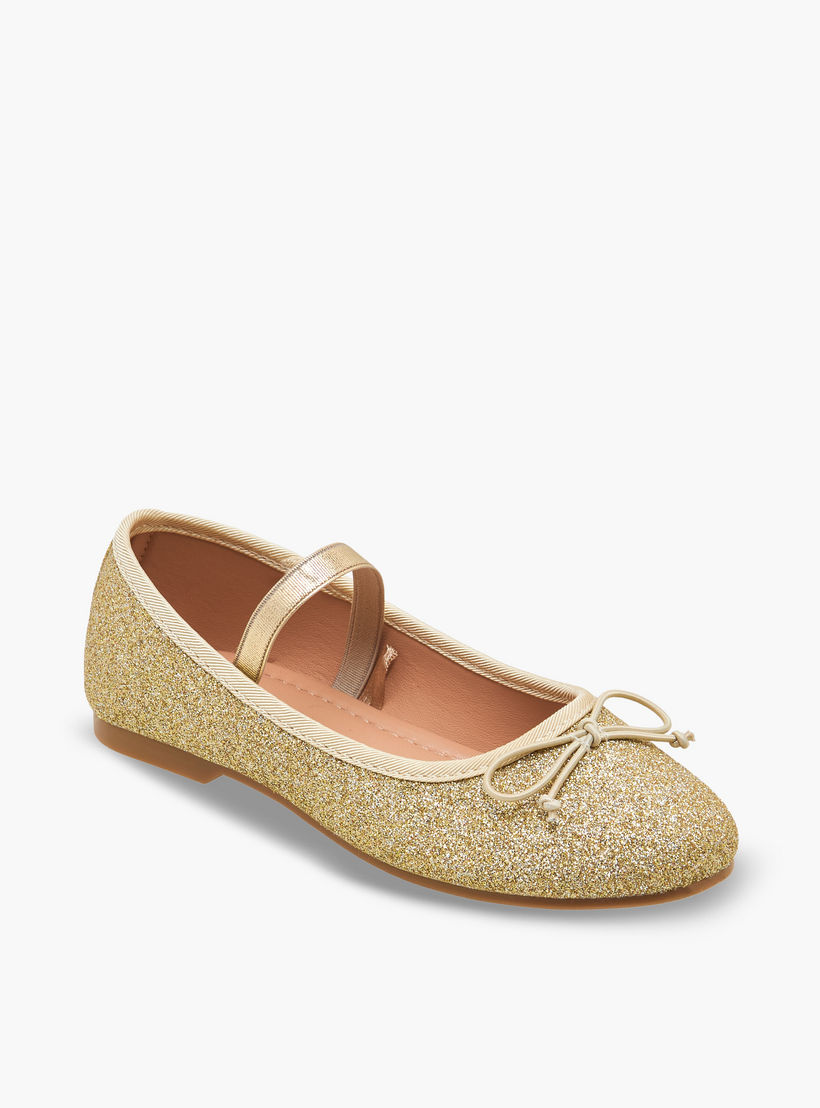 Juniors Girls Glitter Textured Ballerina Shoes-girls-shoes-ballerinas-image-2