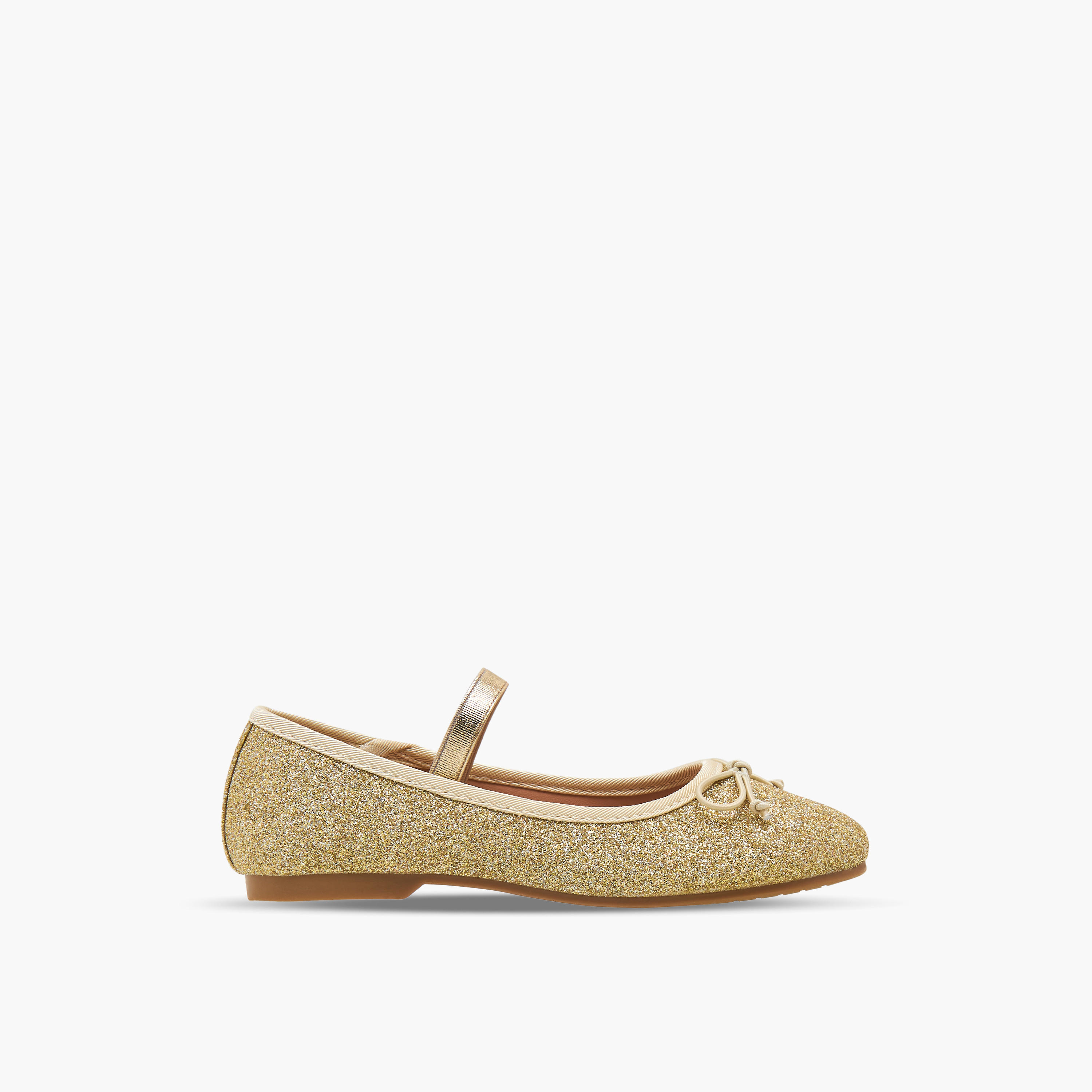 Juniors Girls Glitter Textured Ballerina Shoes-girls-shoes-ballerinas-image-3