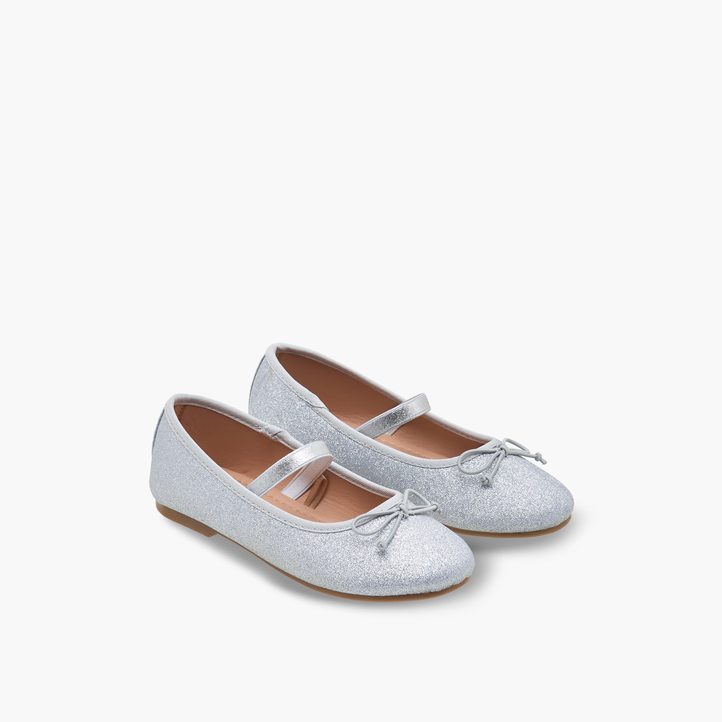 Juniors Girls Glitter Textured Ballerina Shoes-girls-shoes-ballerinas-image-1