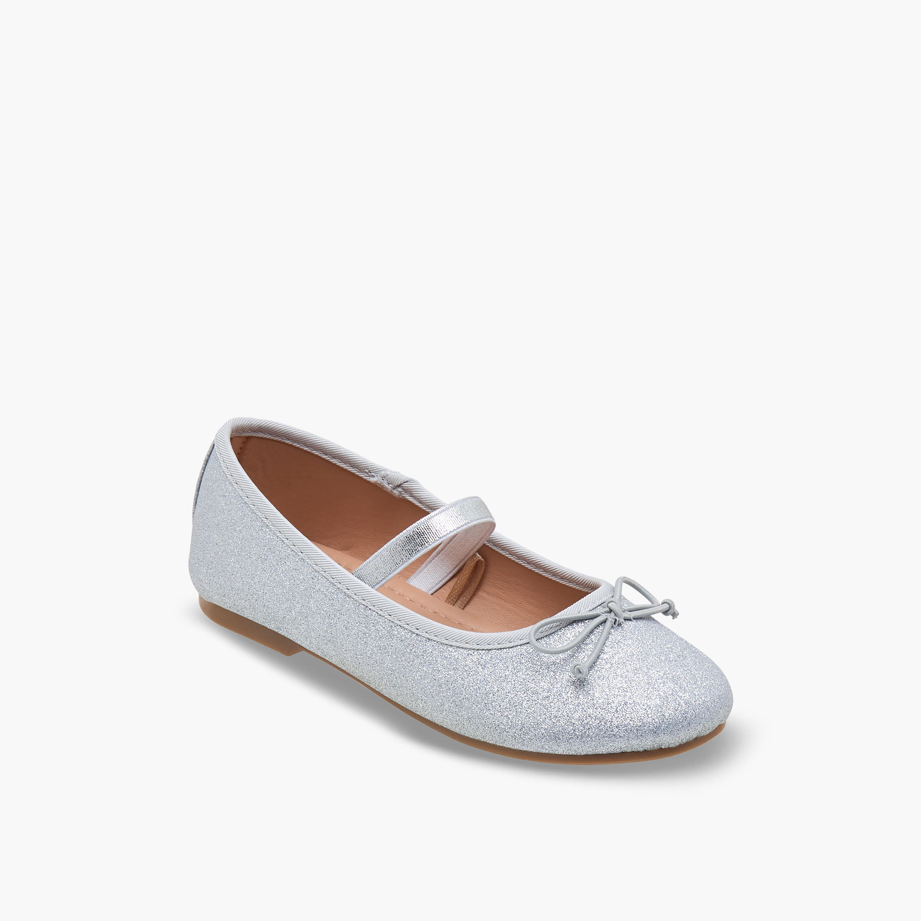 Juniors Girls Glitter Textured Ballerina Shoes-girls-shoes-ballerinas-image-2