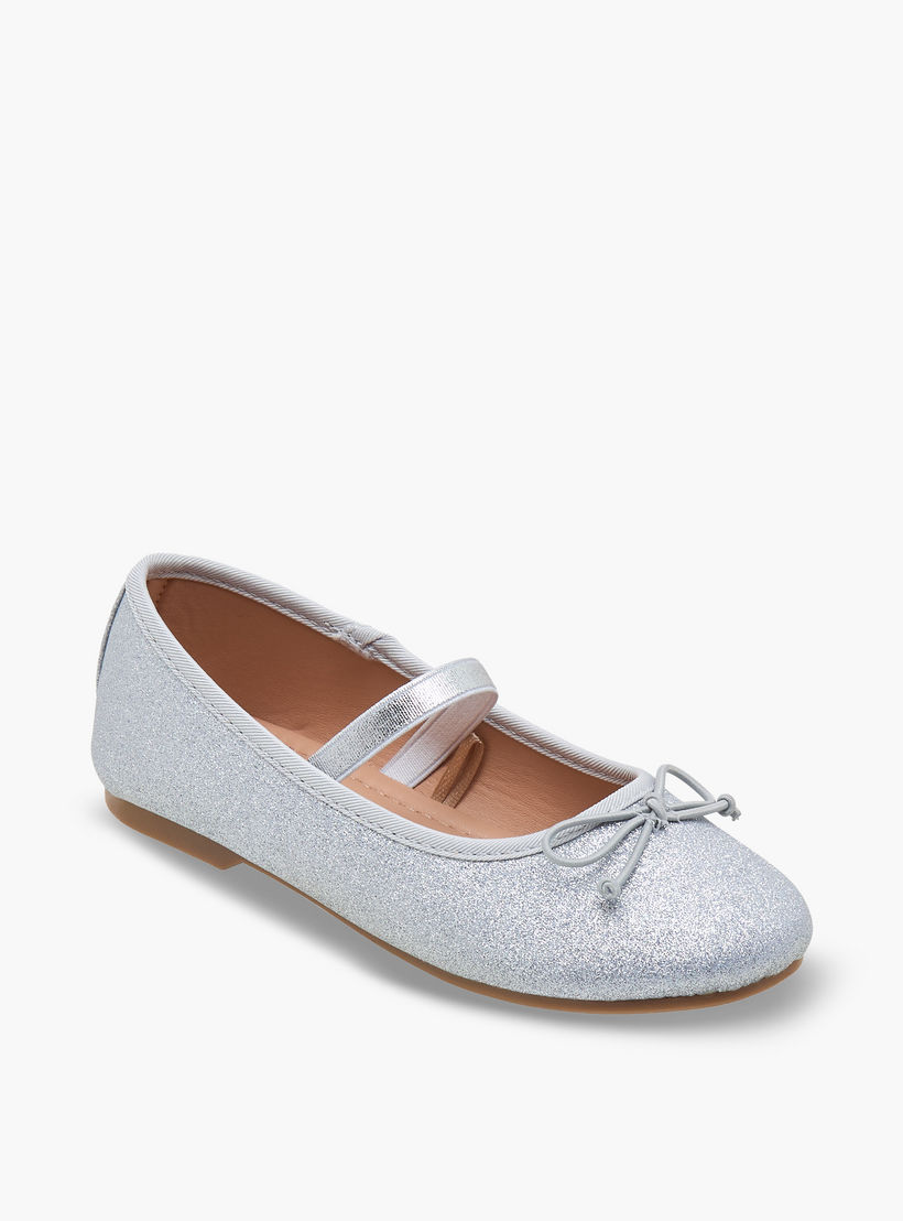 Juniors Girls Glitter Textured Ballerina Shoes-girls-shoes-ballerinas-image-2