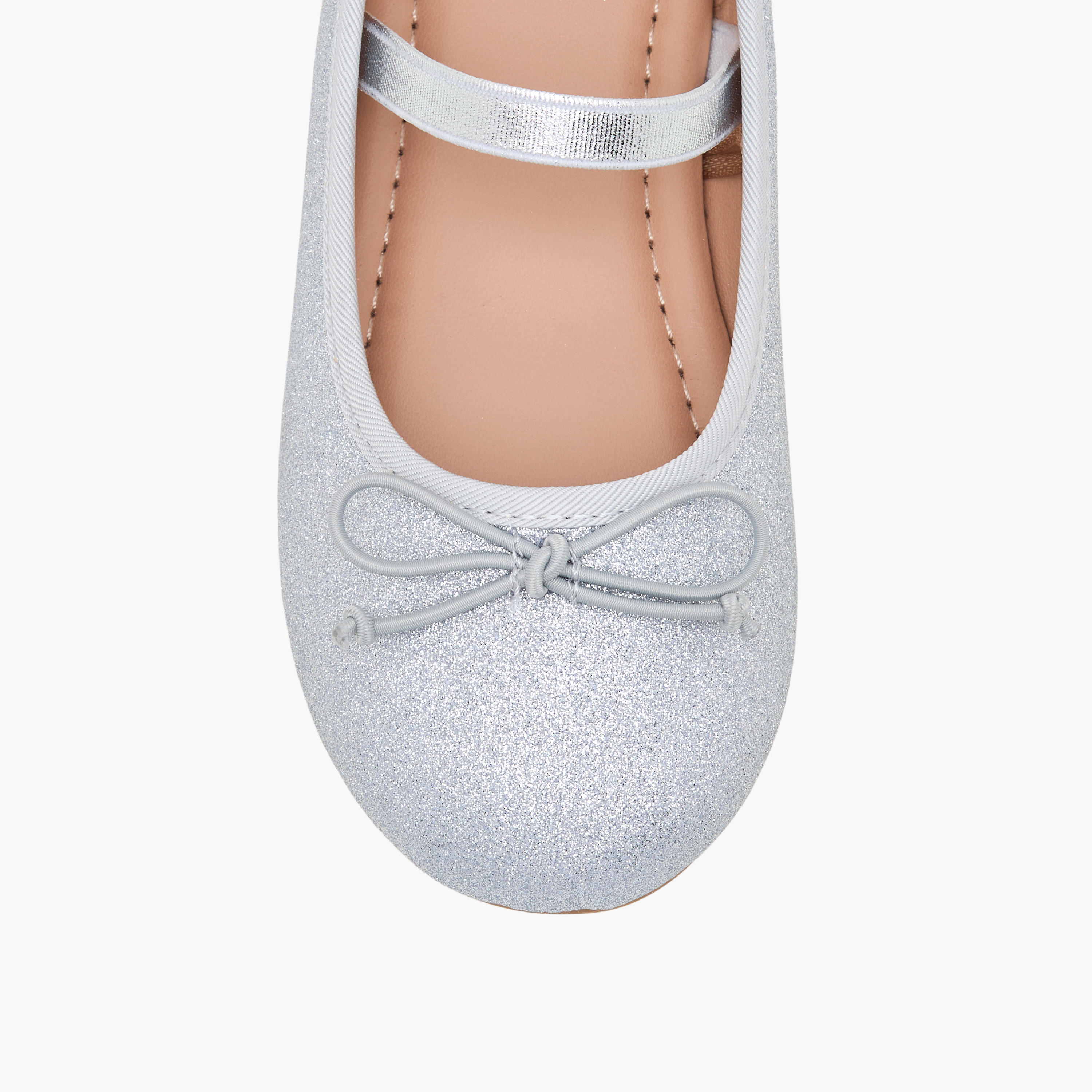 Juniors Girls Glitter Textured Ballerina Shoes-girls-shoes-ballerinas-image-4