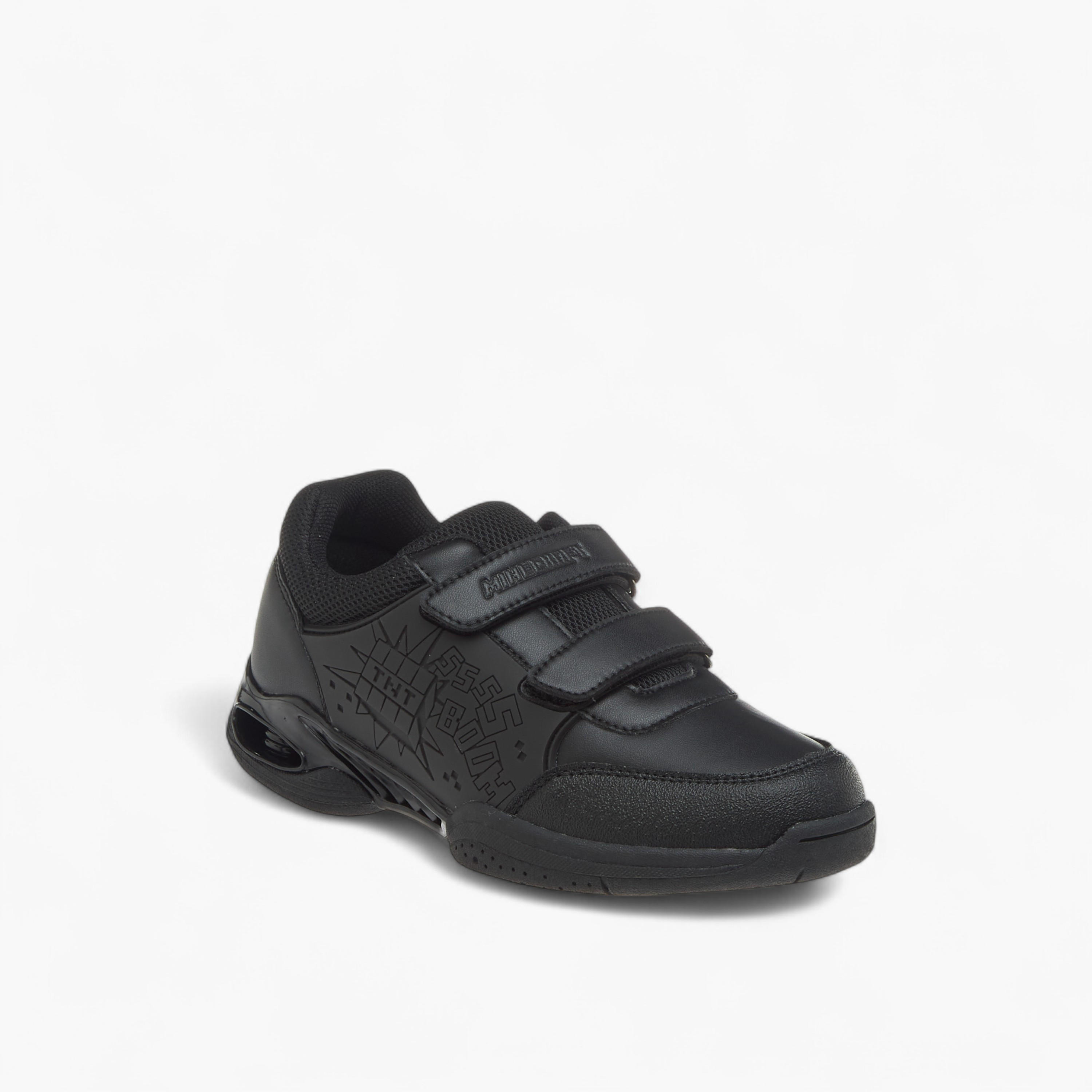 Minecraft Panelled School Shoes with Hook and Loop Closure-girls-shoes-schoolshoes-image-2