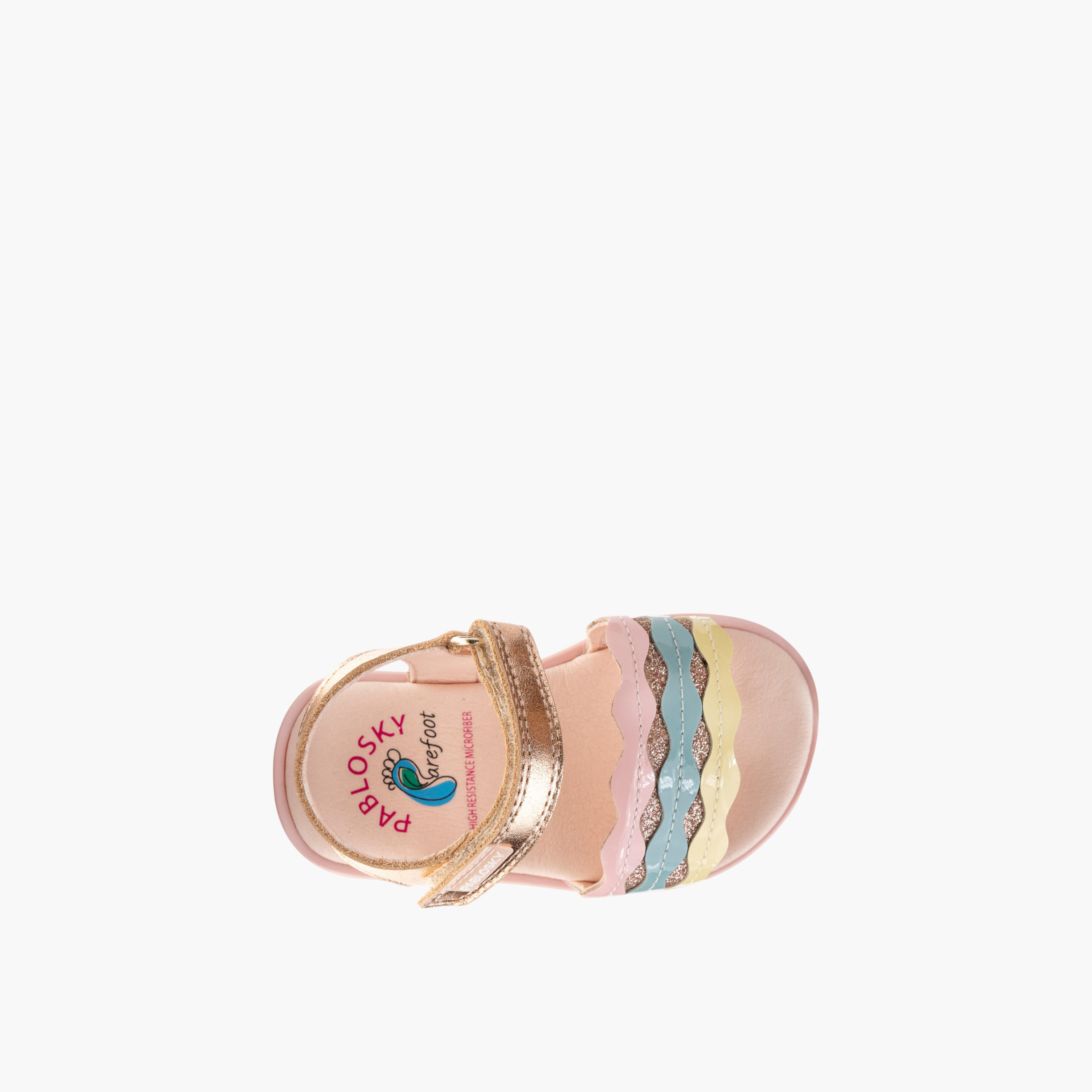 Pablosky Girls' Strap Sandals with Hook and Loop Closure-baby-girls-shoes-sandals-image-4