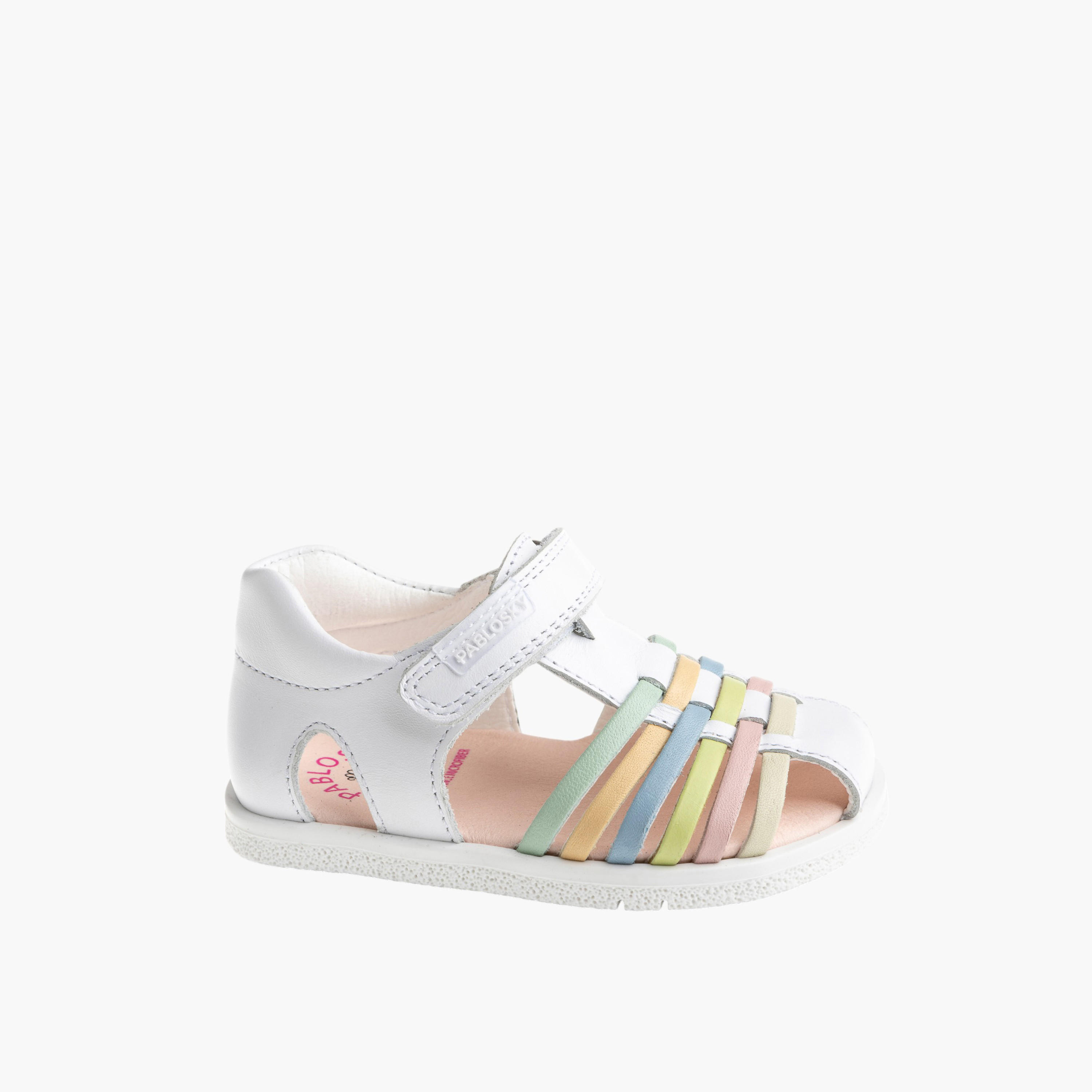 Pablosky Girls' Strap Sandals with Hook and Loop Closure-baby-girls-shoes-sandals-image-1
