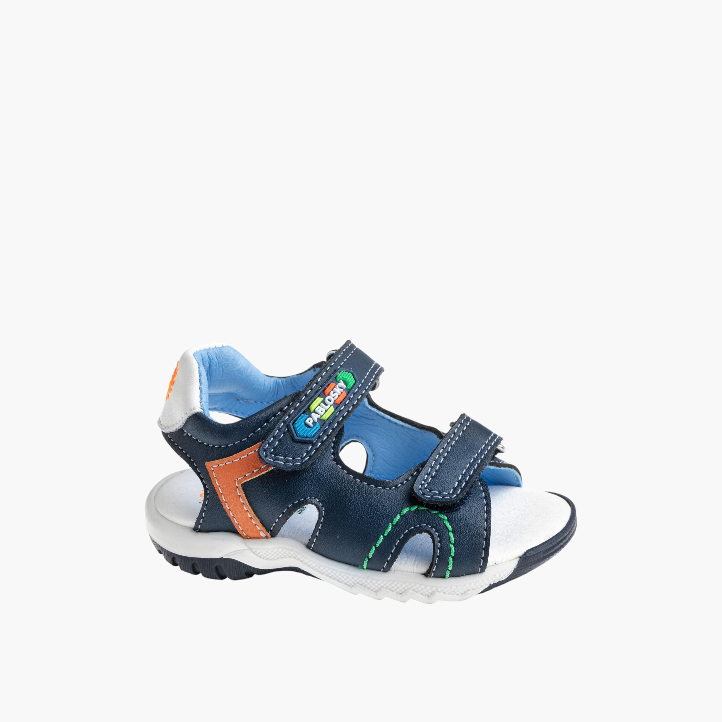 Pablosky Boys' Strap Sandals with Hook and Loop Closure-baby-boys-shoes-sandals-image-1