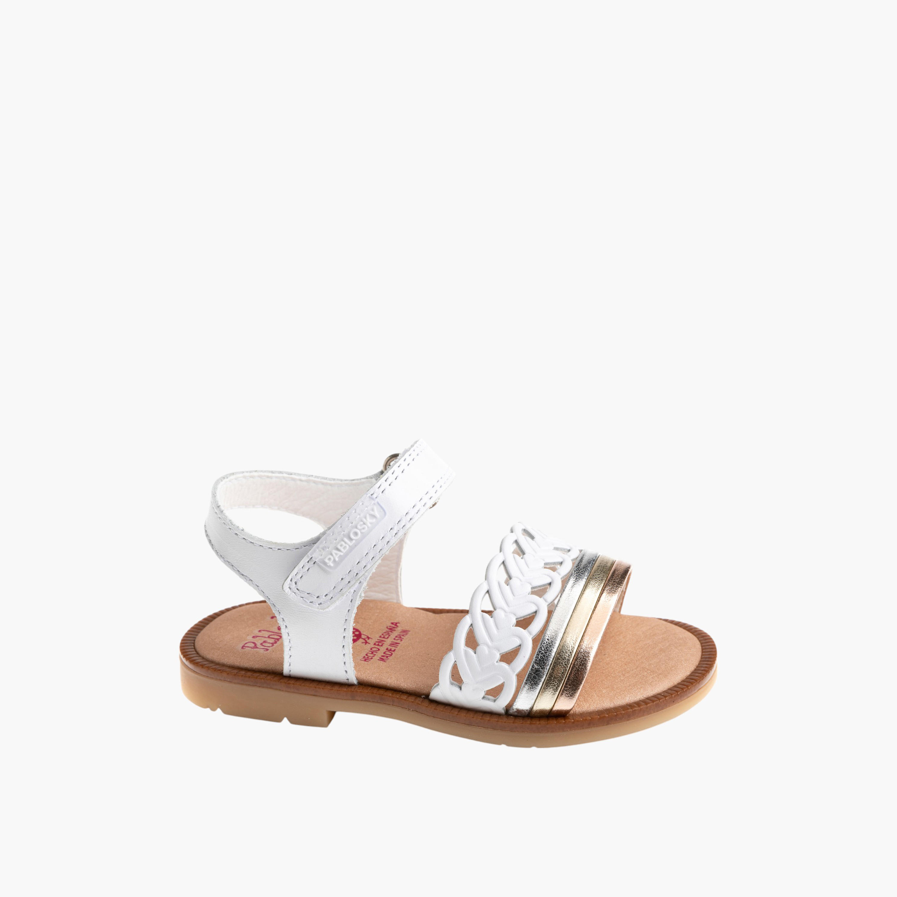 Pablosky Girls' Strap Sandals with Hook and Loop Closure-baby-girls-shoes-sandals-image-1