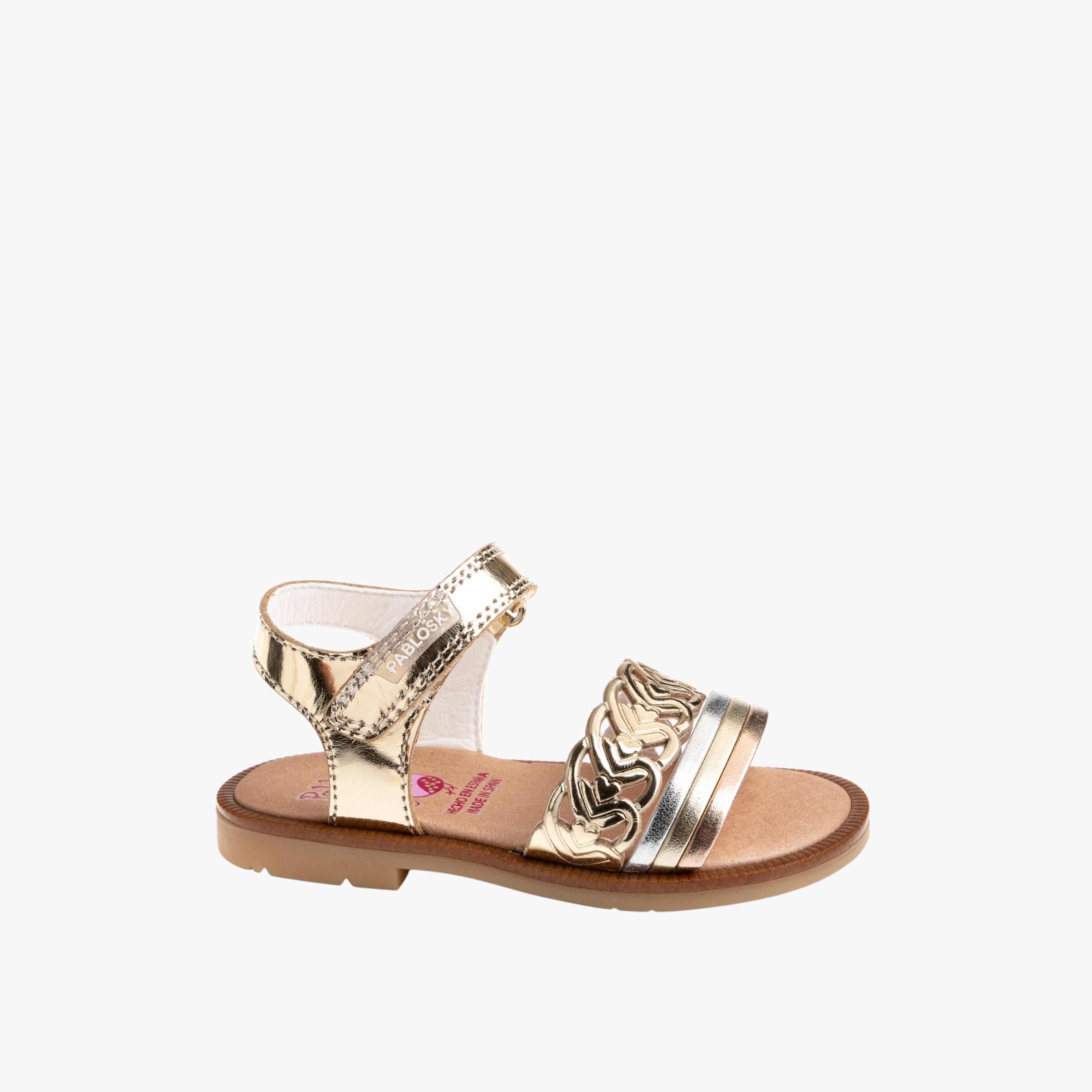 Pablosky Girls' Strap Sandals with Hook and Loop Closure-baby-girls-shoes-sandals-image-1