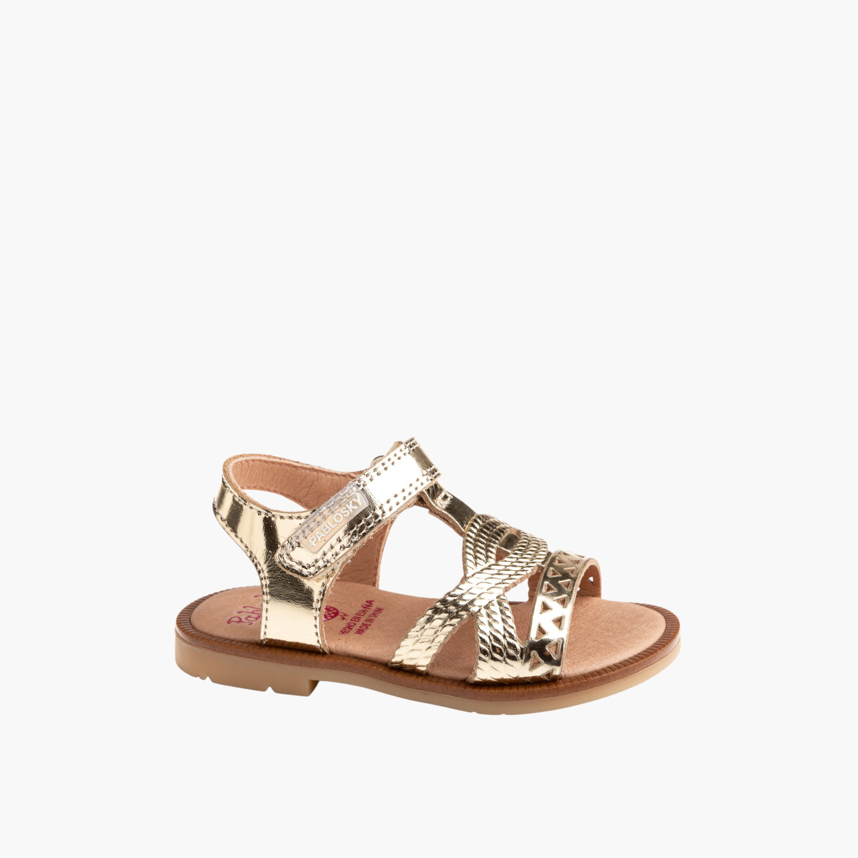 Pablosky Girls' Strap Sandals with Hook and Loop Closure-baby-girls-shoes-sandals-image-1