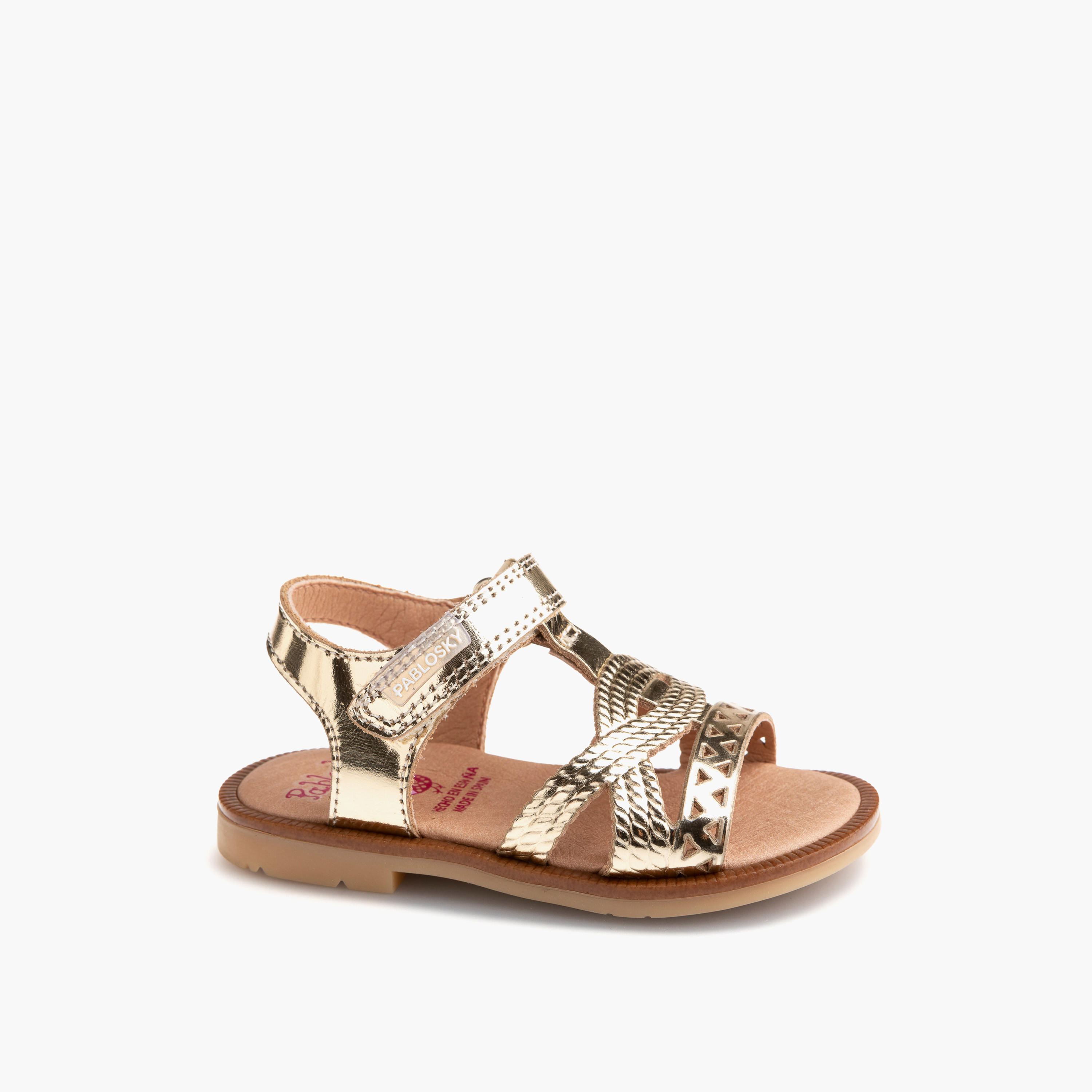Pablosky Girls' Strap Sandals with Hook and Loop Closure-baby-girls-shoes-sandals-image-1