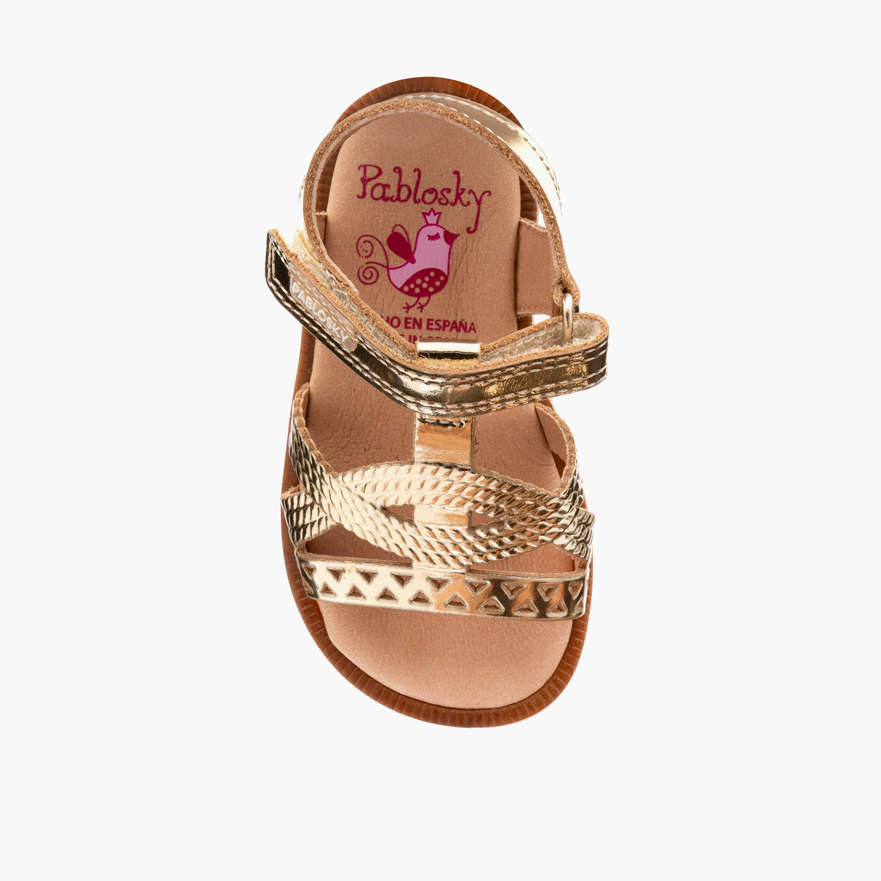 Pablosky Girls' Strap Sandals with Hook and Loop Closure-baby-girls-shoes-sandals-image-4
