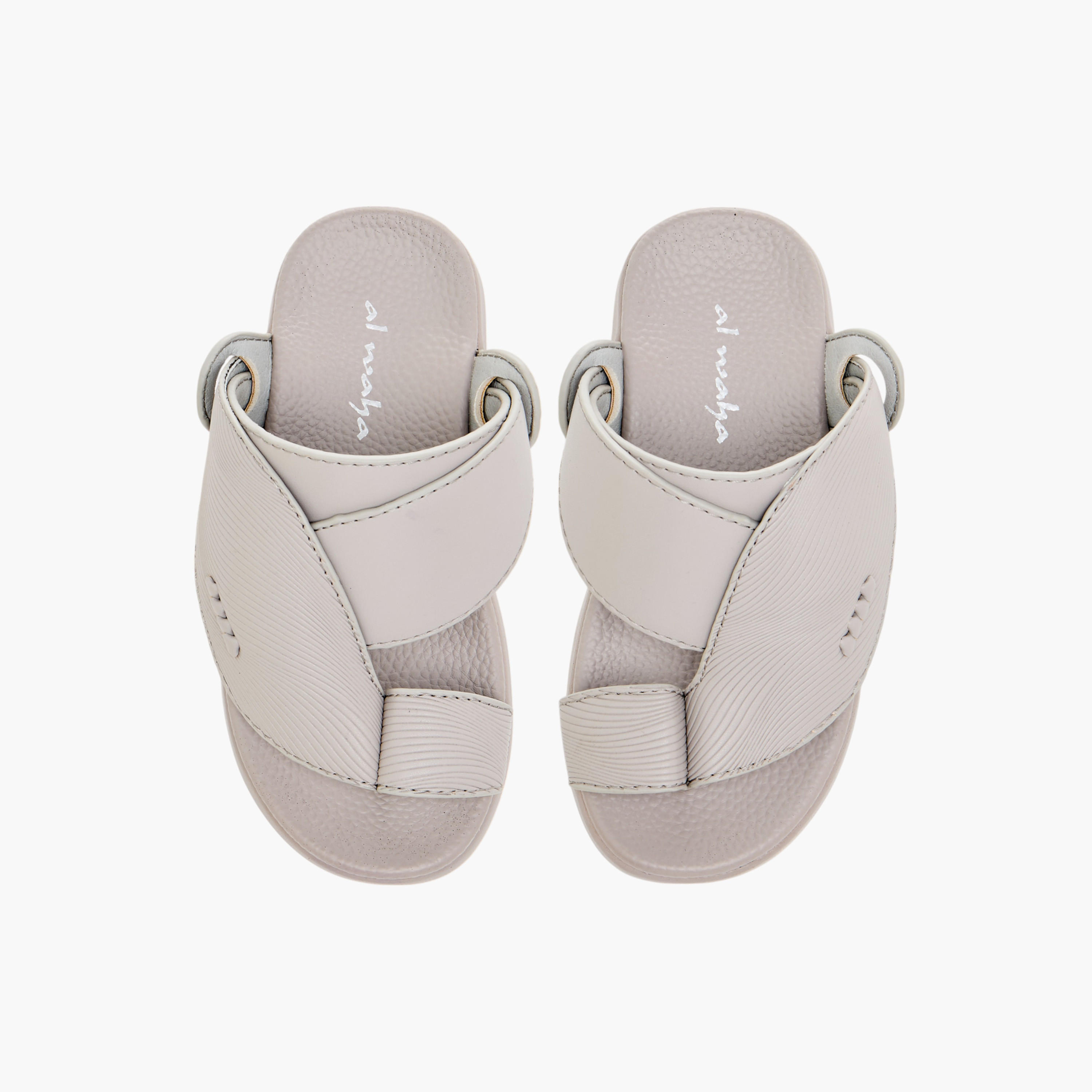 Al Waha Textured Slip-On Arabic Sandals with Toe Loop Detail-boys-shoes-sandals-image-1
