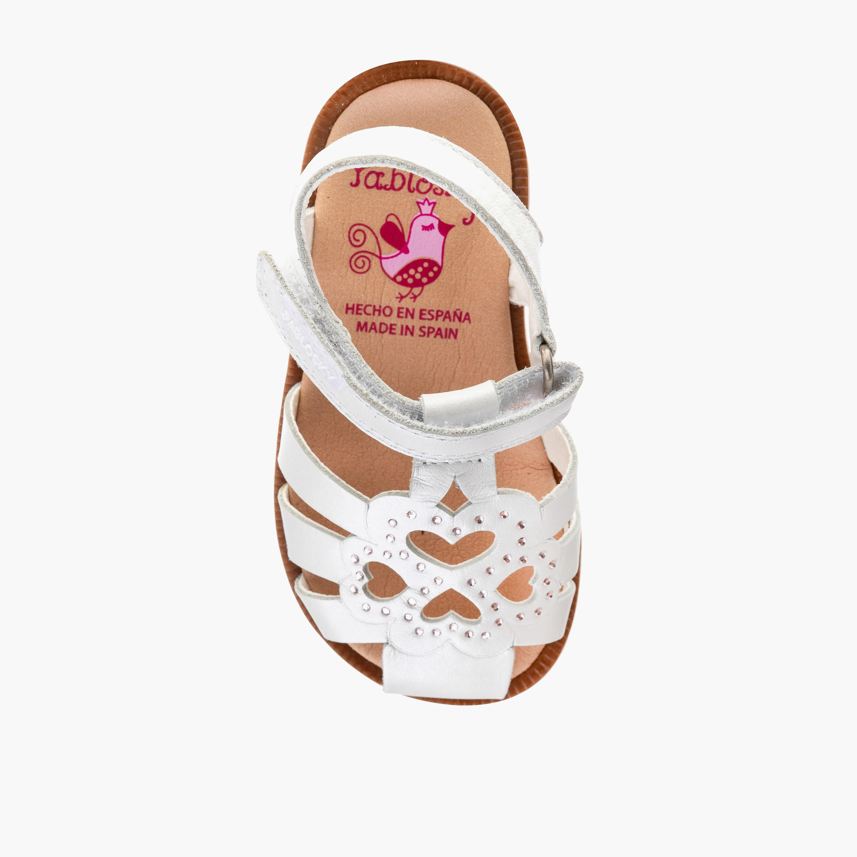 Pablosky Girls' Embellished Cutout Detail Sandals with Hook and Loop Closure-baby-girls-shoes-sandals-image-4