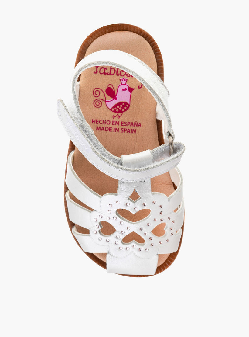 Pablosky Girls' Embellished Cutout Detail Sandals with Hook and Loop Closure-baby-girls-shoes-sandals-image-4