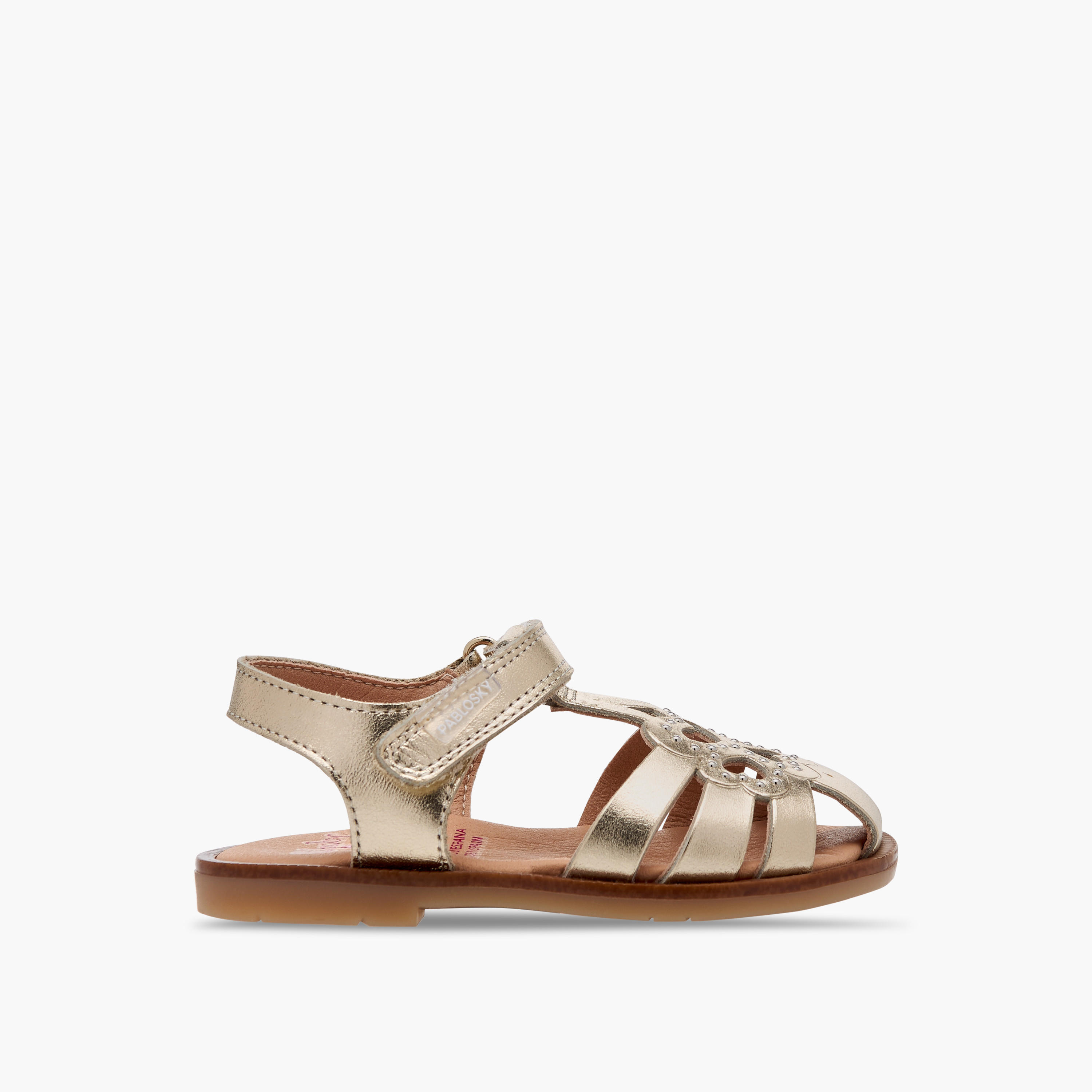 Pablosky Girls' Embellished Sandals with Hook and Loop Closure-baby-girls-shoes-sandals-image-2