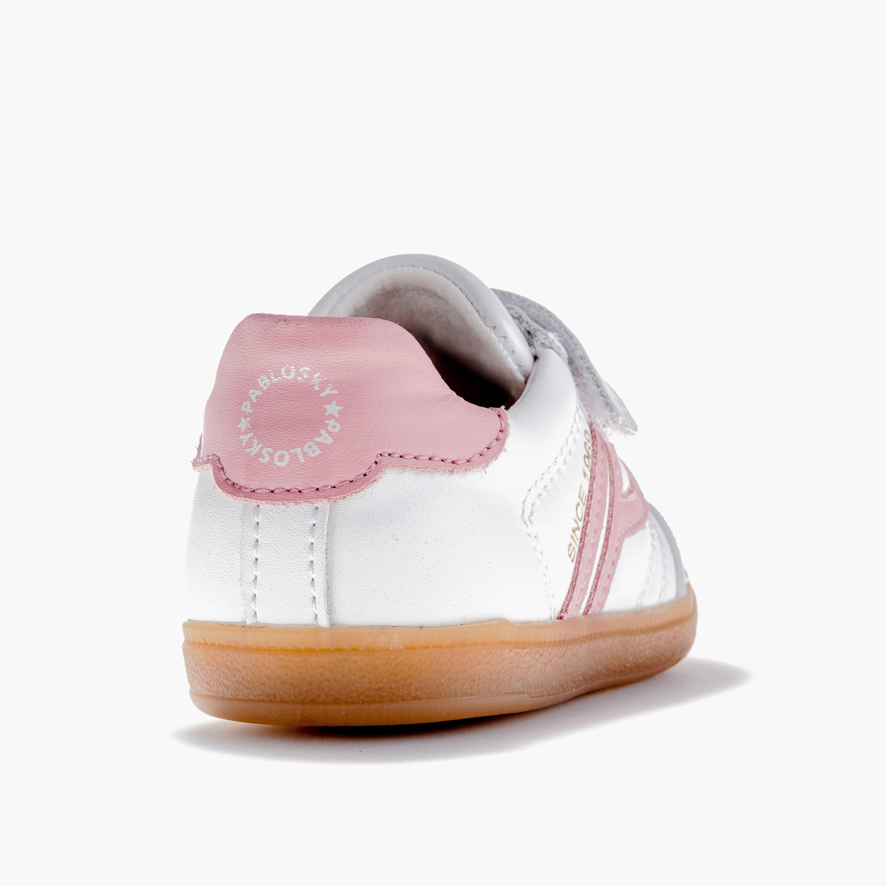 Pablosky Girls' Panelled Sneakers with Hook and Loop Closure-baby-girls-shoes-closedshoes-image-3