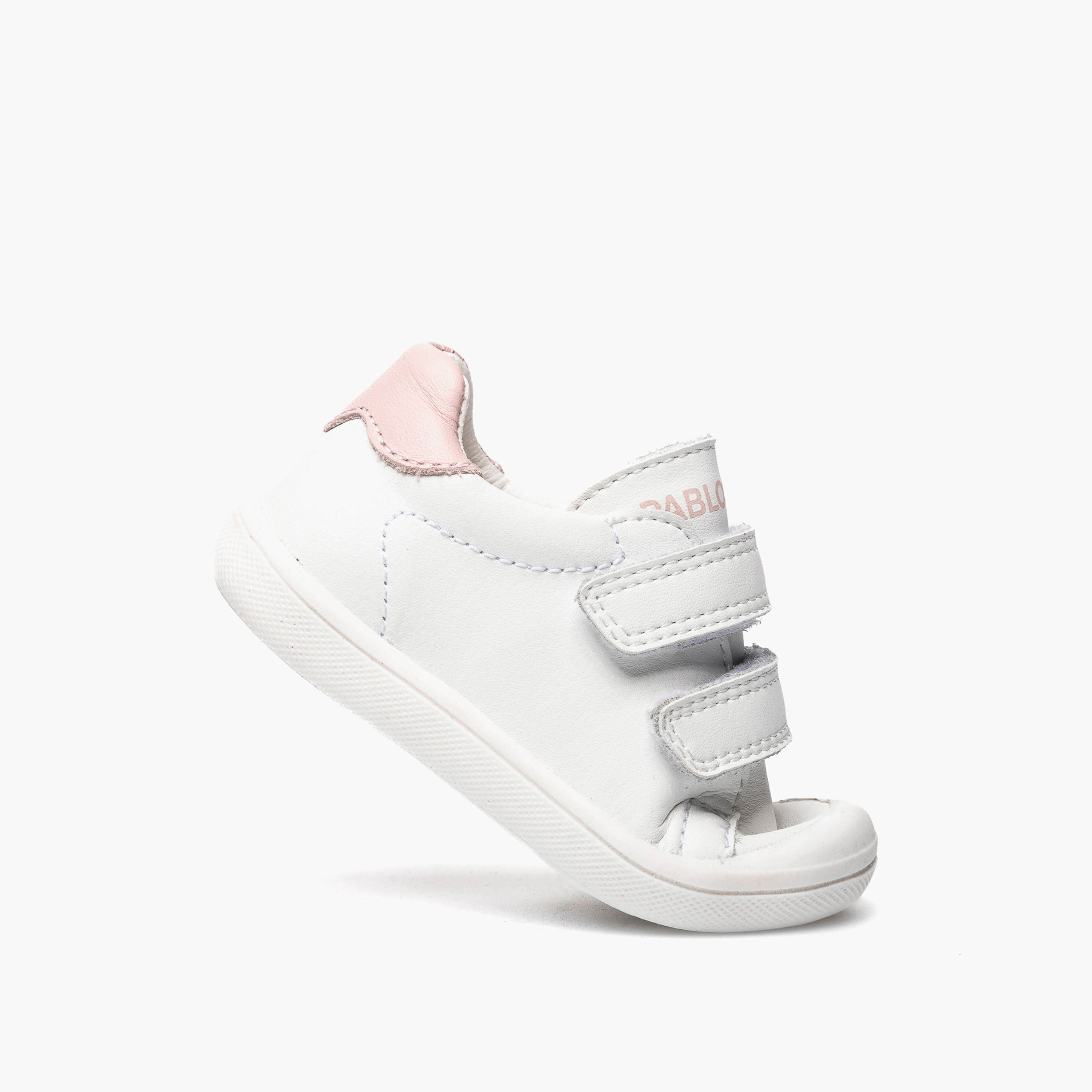 Pablosky Leather Ankle Sneakers with Hook & Loop Closure-baby-girls-shoes-closedshoes-image-5