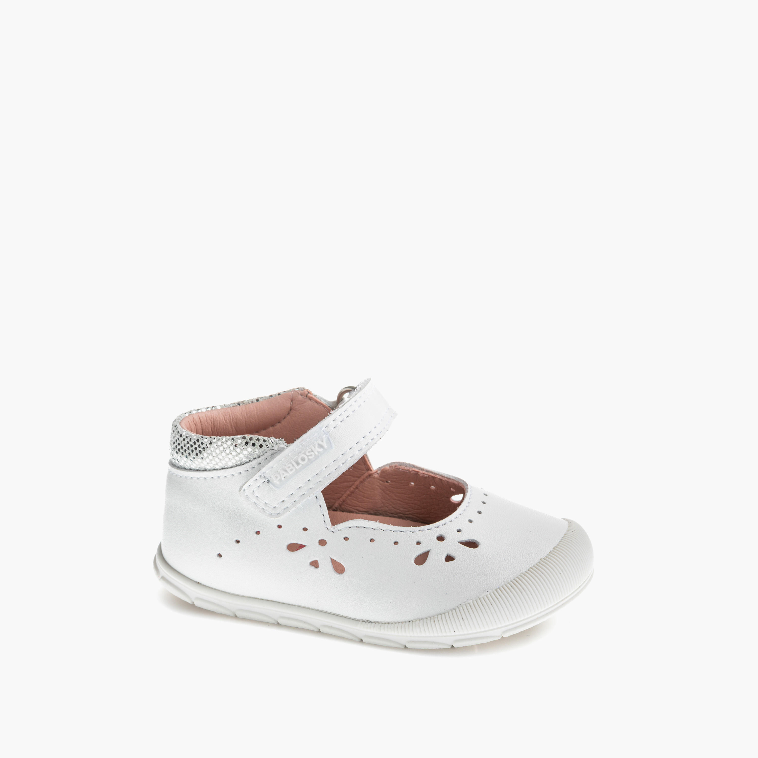 Pablosky Sneakers with Hook & Loop Closure, Perforated Detail-baby-girls-shoes-closedshoes-image-1