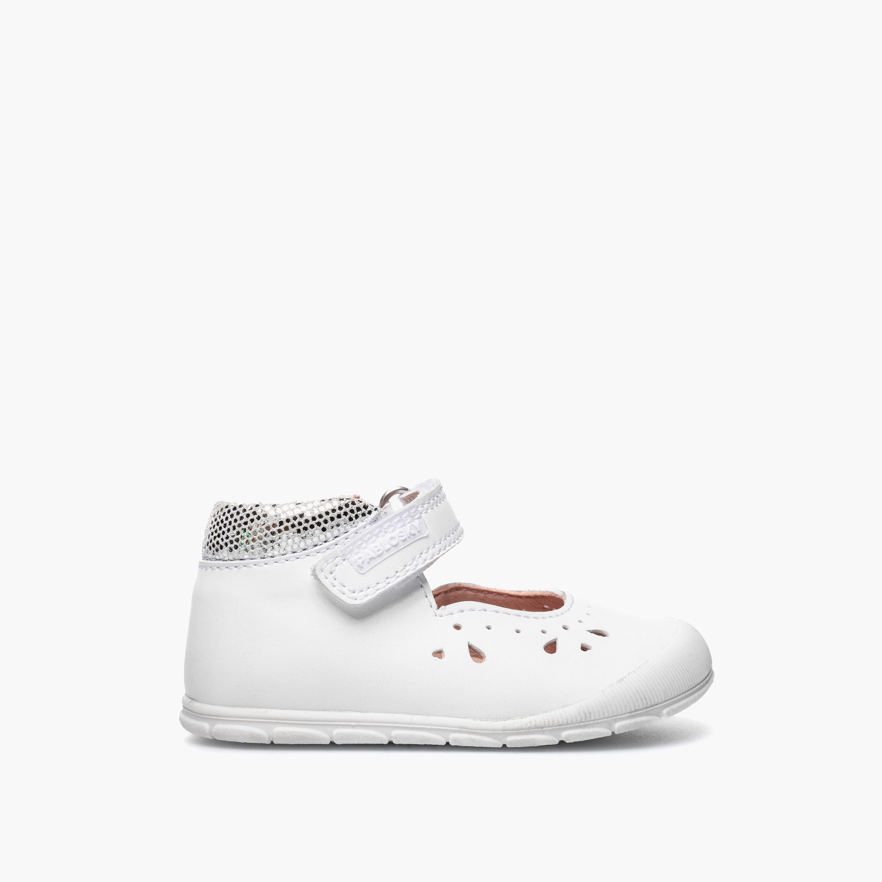 Pablosky Sneakers with Hook & Loop Closure, Perforated Detail-baby-girls-shoes-closedshoes-image-2