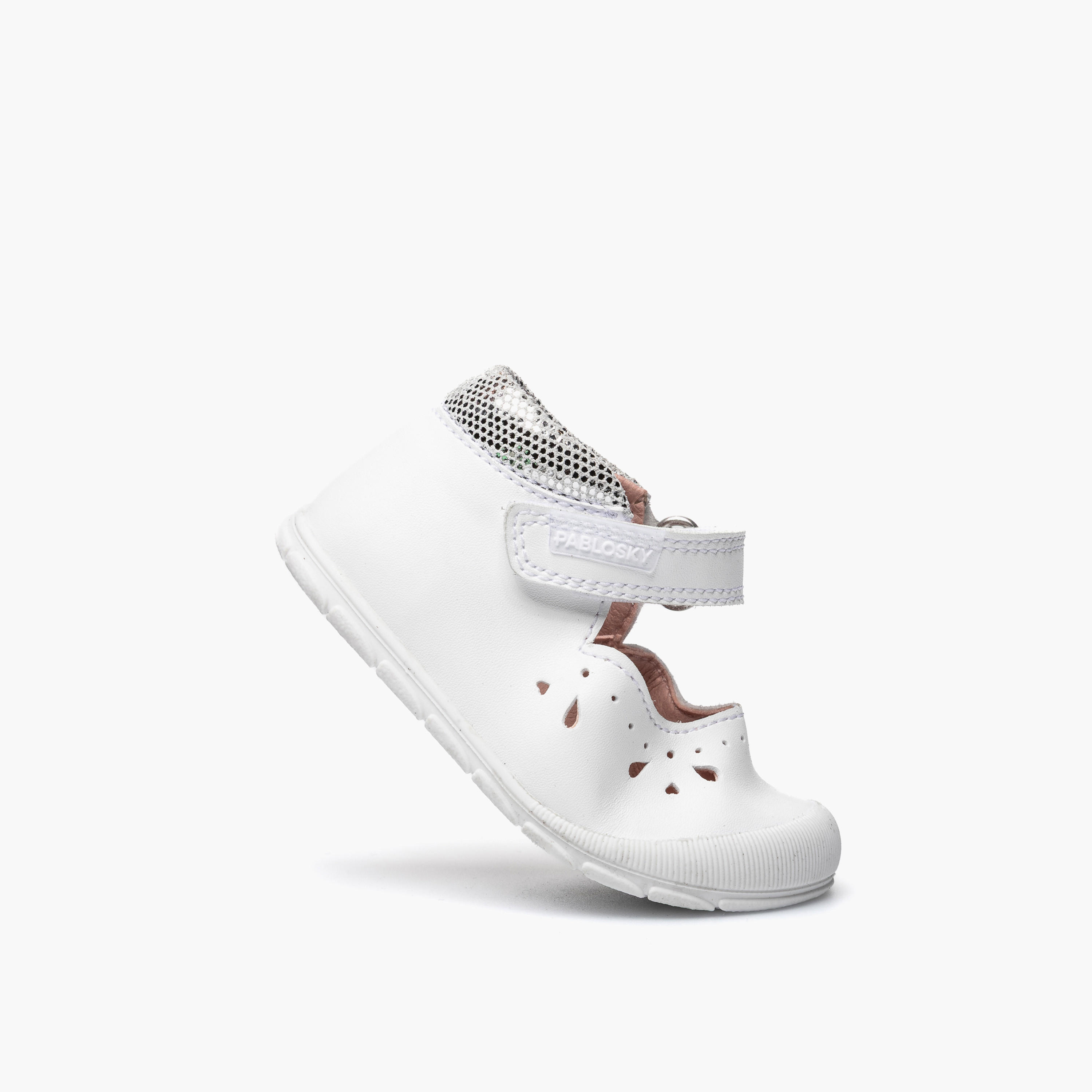Pablosky Sneakers with Hook & Loop Closure, Perforated Detail-baby-girls-shoes-closedshoes-image-5