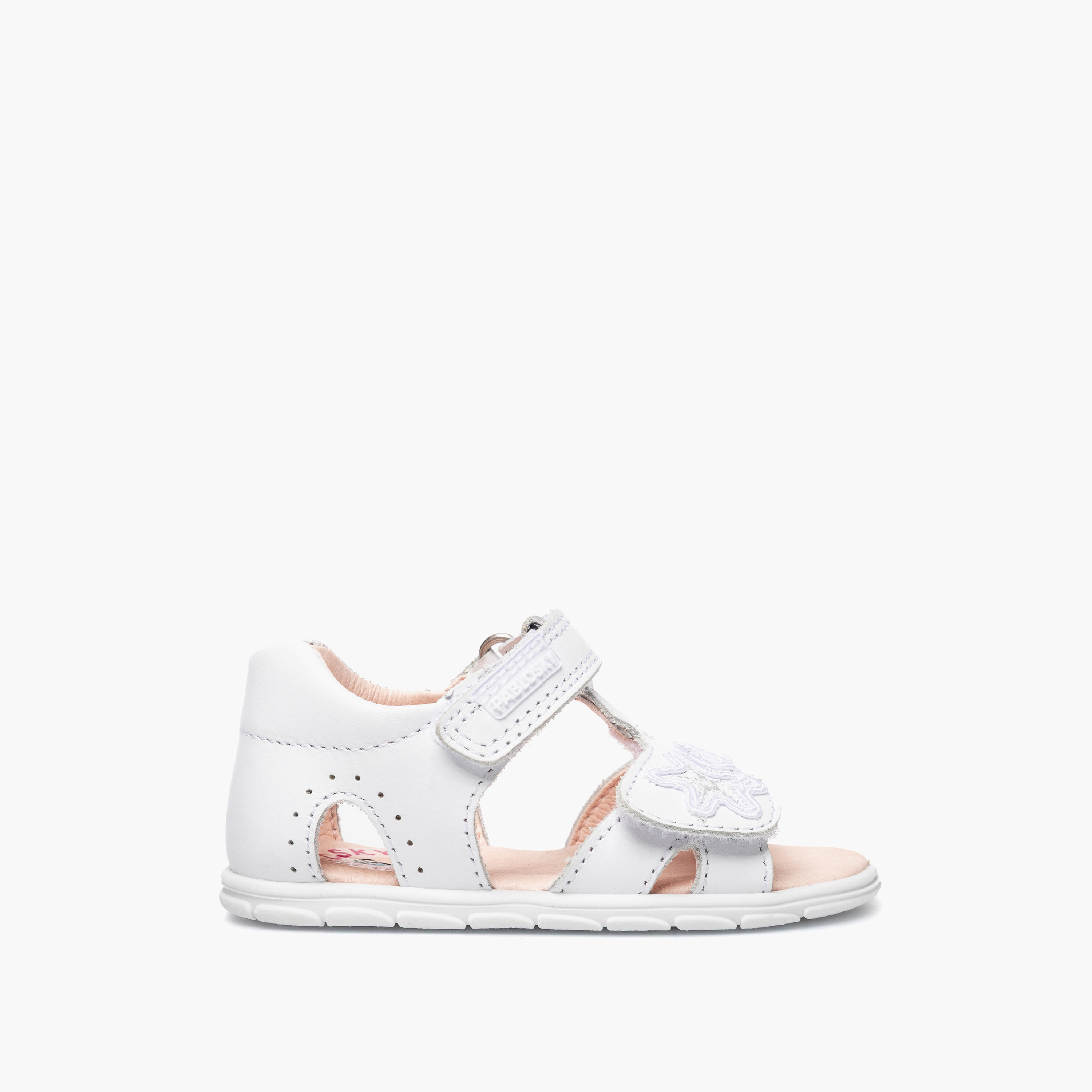 Pablosky Leather Strap Sandals with Hook & Loop Closure-baby-girls-shoes-sandals-image-2
