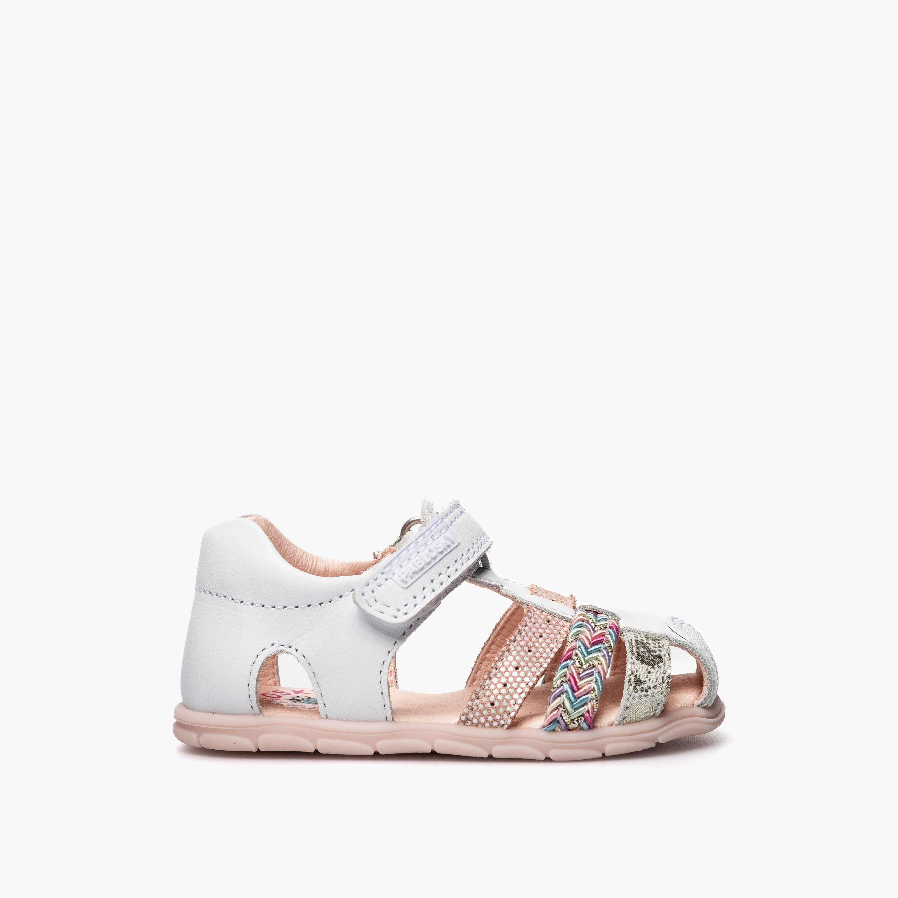 Pablosky Leather Comfort Sandals with Hook & Loop Closure-baby-girls-shoes-sandals-image-2