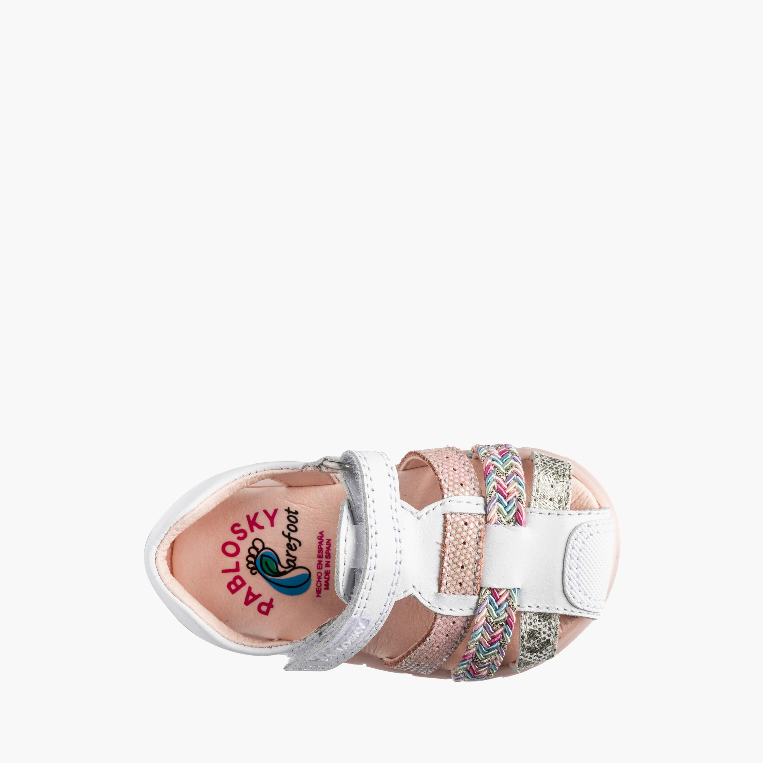 Pablosky Leather Comfort Sandals with Hook & Loop Closure-baby-girls-shoes-sandals-image-4