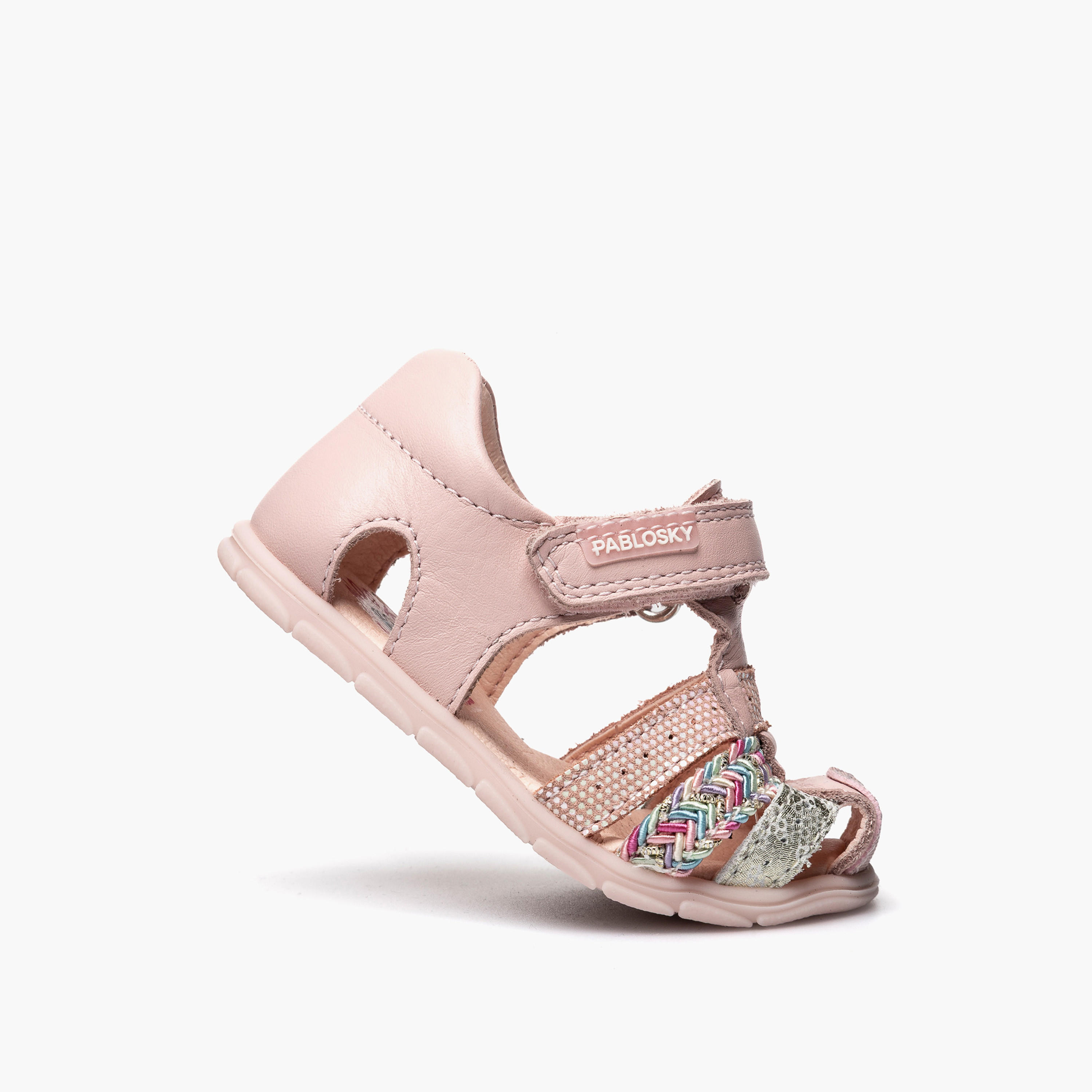 Pablosky Leather Comfort Sandals with Hook & Loop Closure-baby-girls-shoes-sandals-image-5