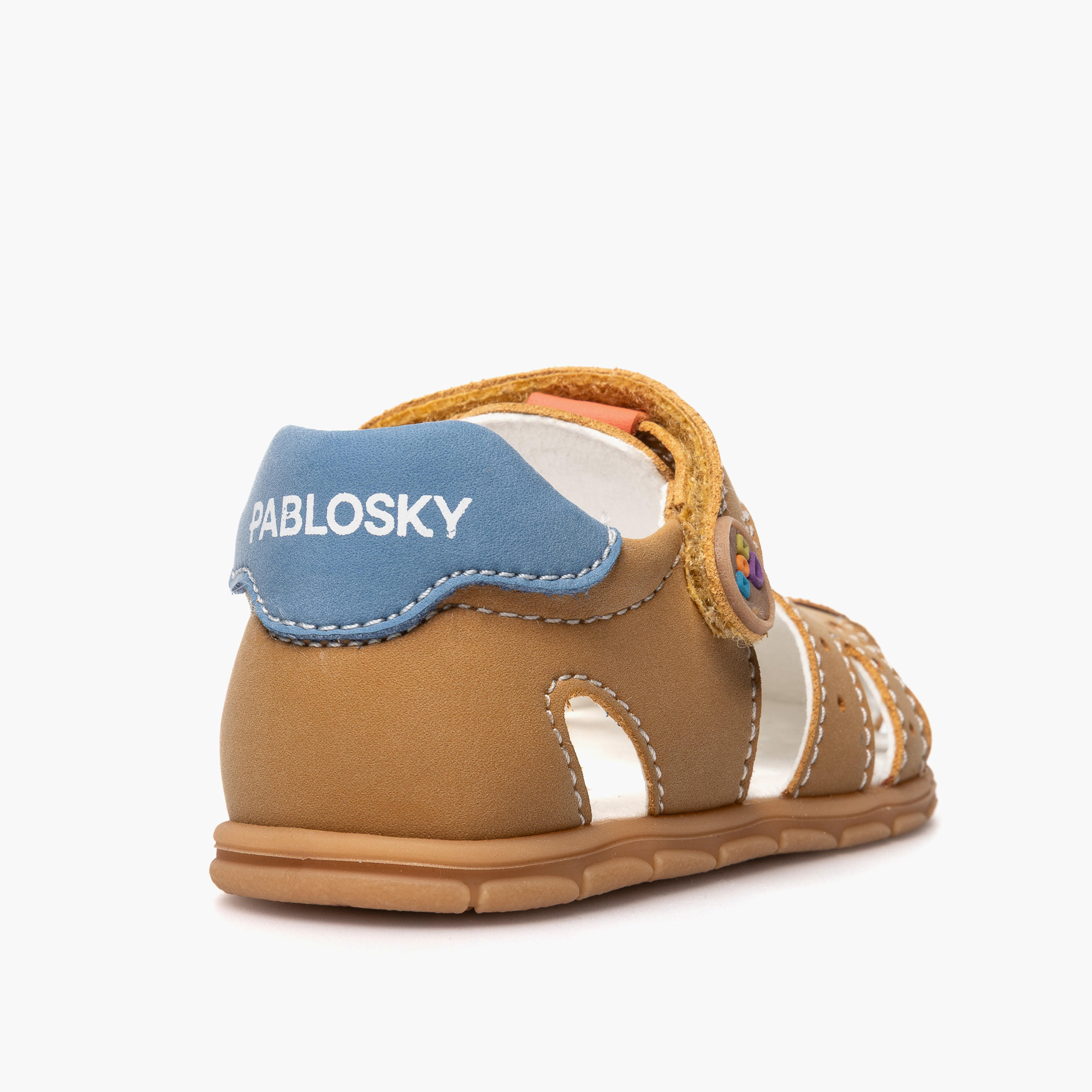 Pablosky Sandals with Hook & Loop Closure with Cutout Design-baby-boys-shoes-sandals-image-3