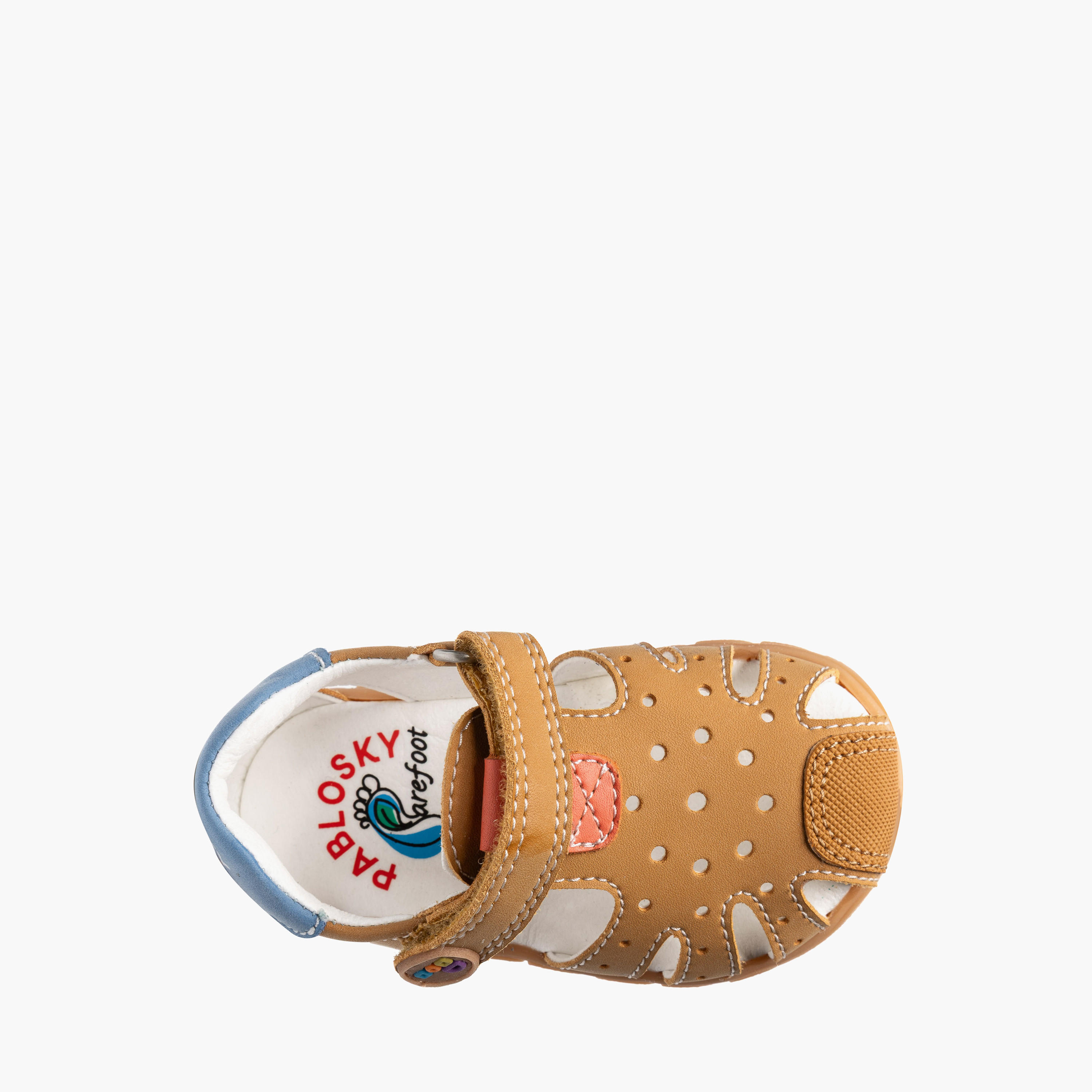 Pablosky Sandals with Hook & Loop Closure with Cutout Design-baby-boys-shoes-sandals-image-4