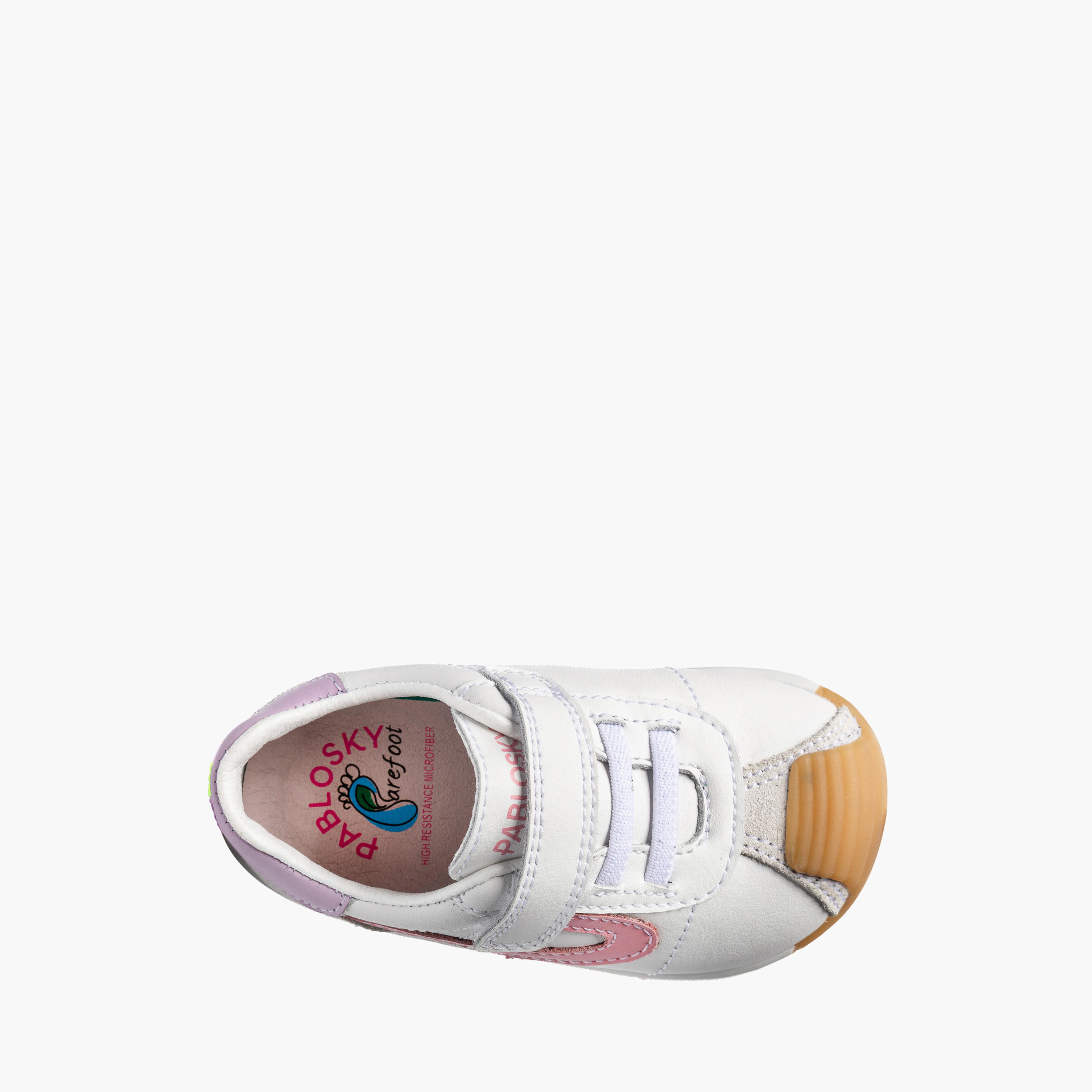 Pablosky Ankle Sneakers with Hook & Loop Closure, Colourblock-baby-girls-shoes-closedshoes-image-4