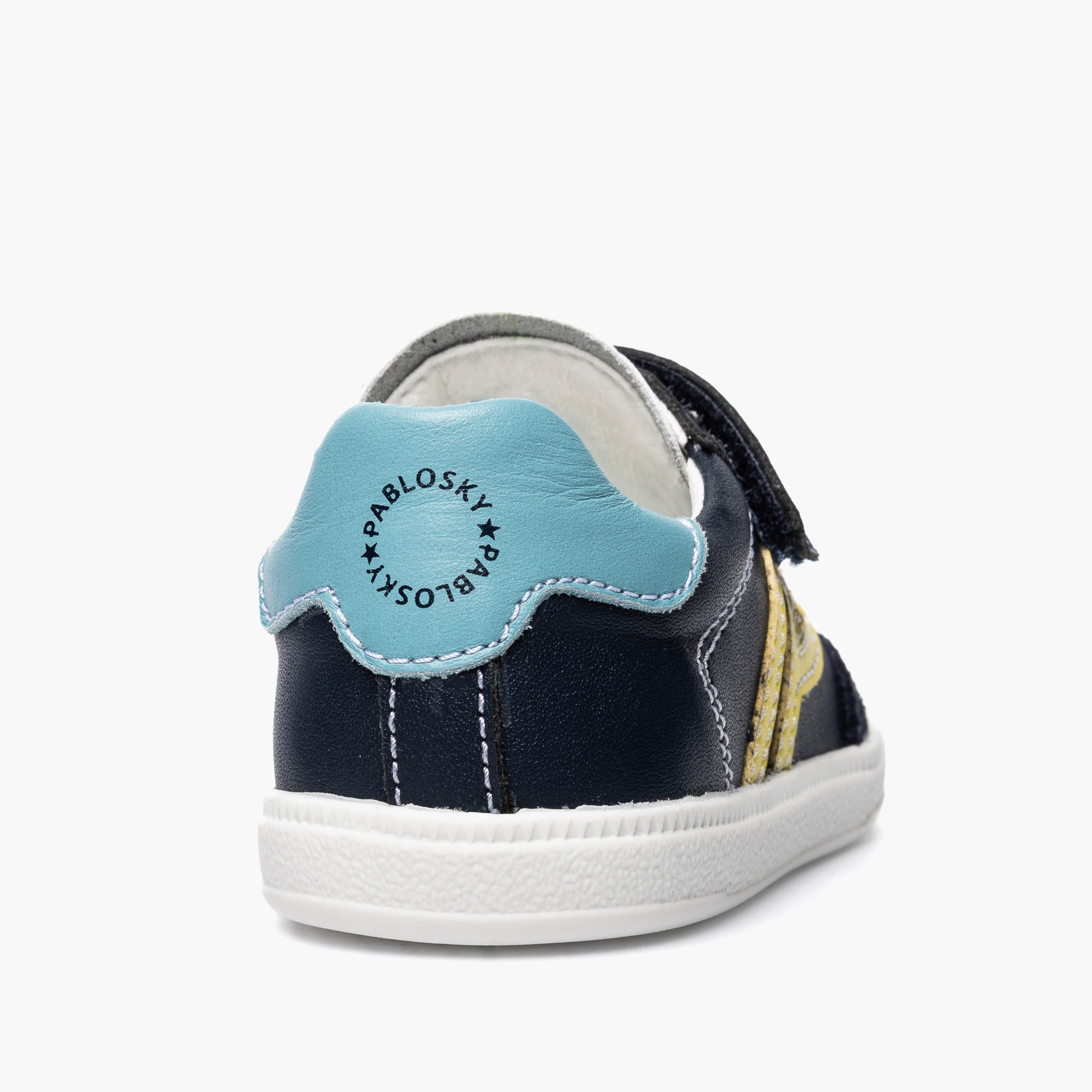 Pablosky Leather Ankle Sneakers with Hook & Loop Closure-baby-boys-shoes-closedshoes-image-3