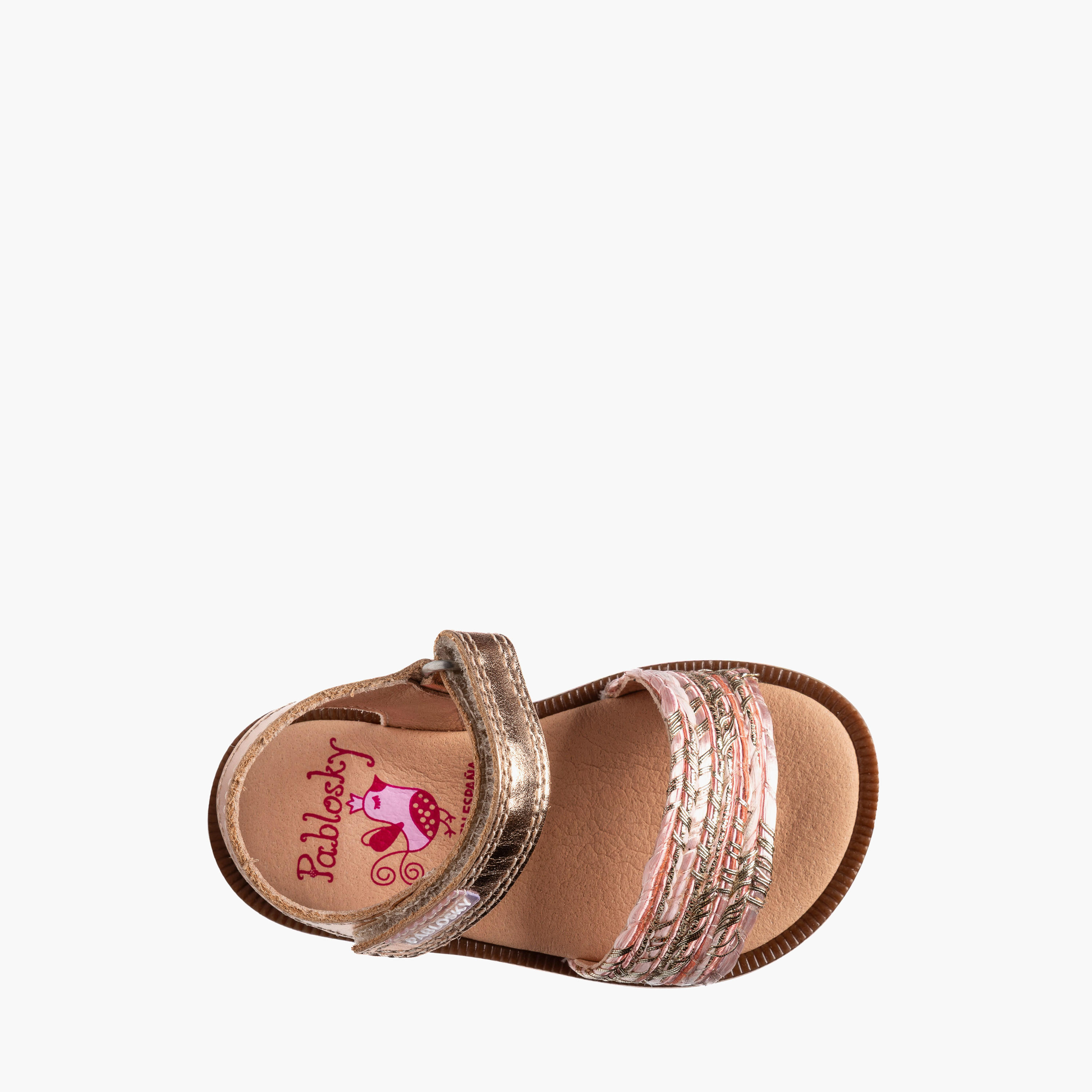 Pablosky Sandals with Hook & Loop Closurem with Braided Design-baby-girls-shoes-sandals-image-4