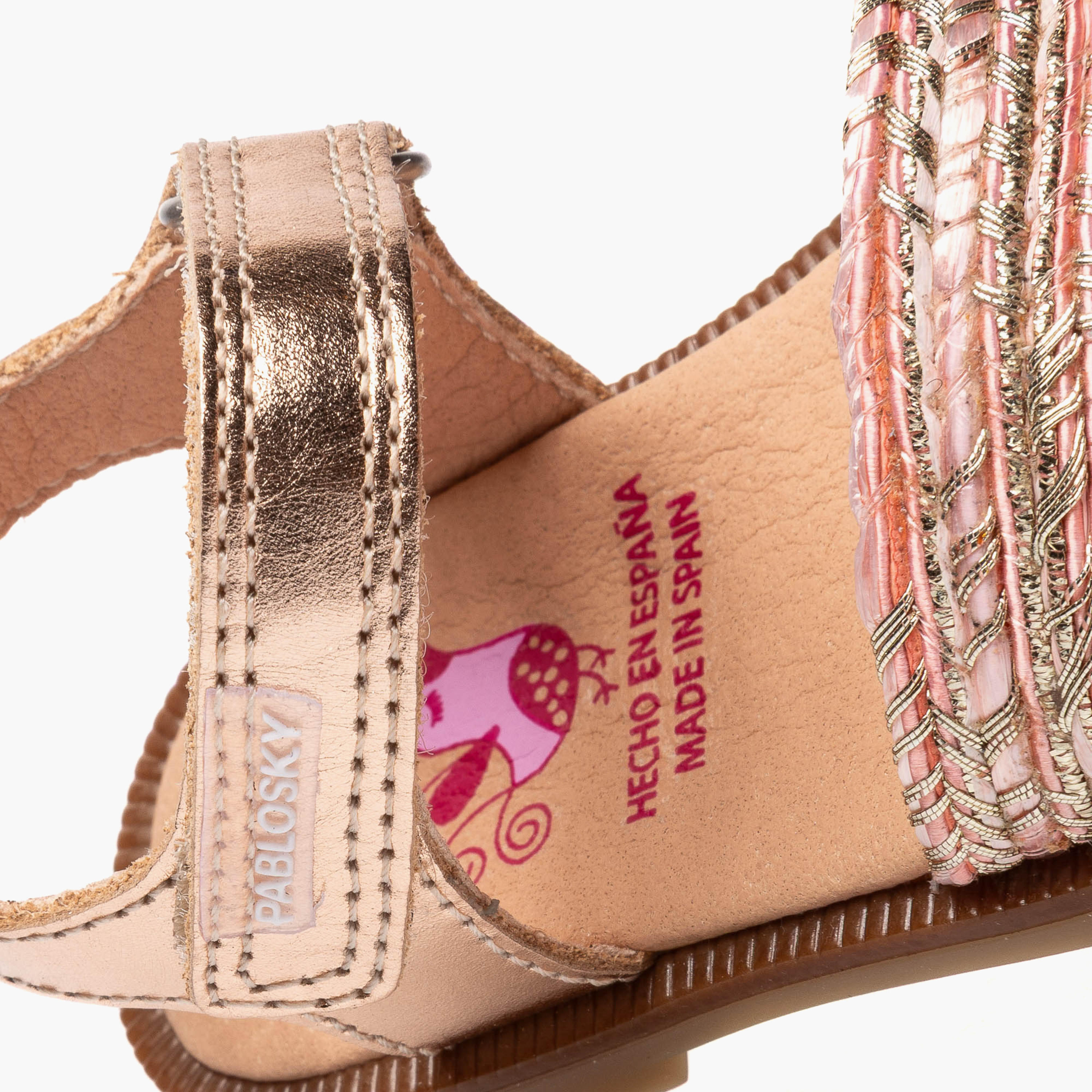 Pablosky Sandals with Hook & Loop Closurem with Braided Design-baby-girls-shoes-sandals-image-7