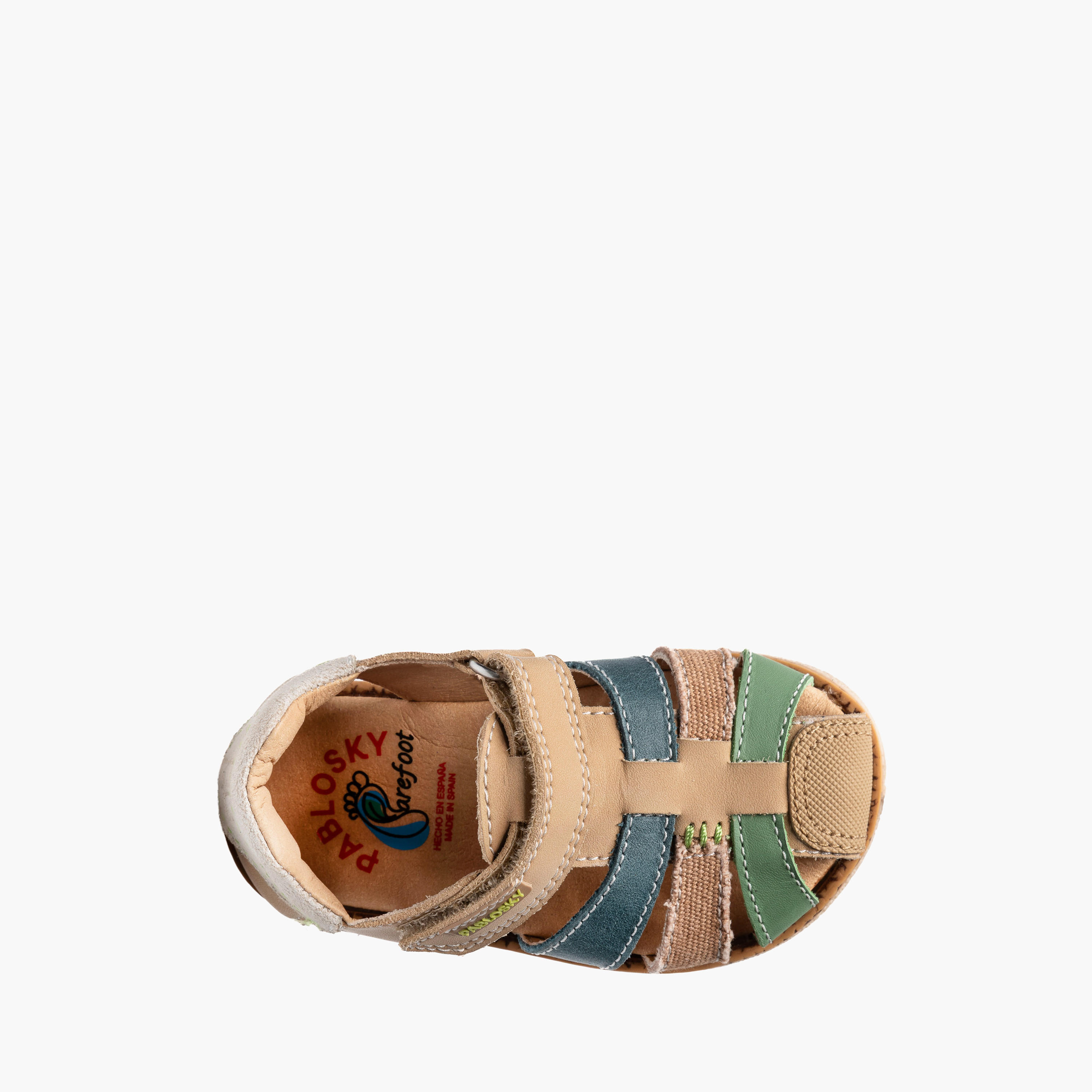 Pablosky Leather Comfort Sandals with Hook & Loop Closure-baby-boys-shoes-sandals-image-4