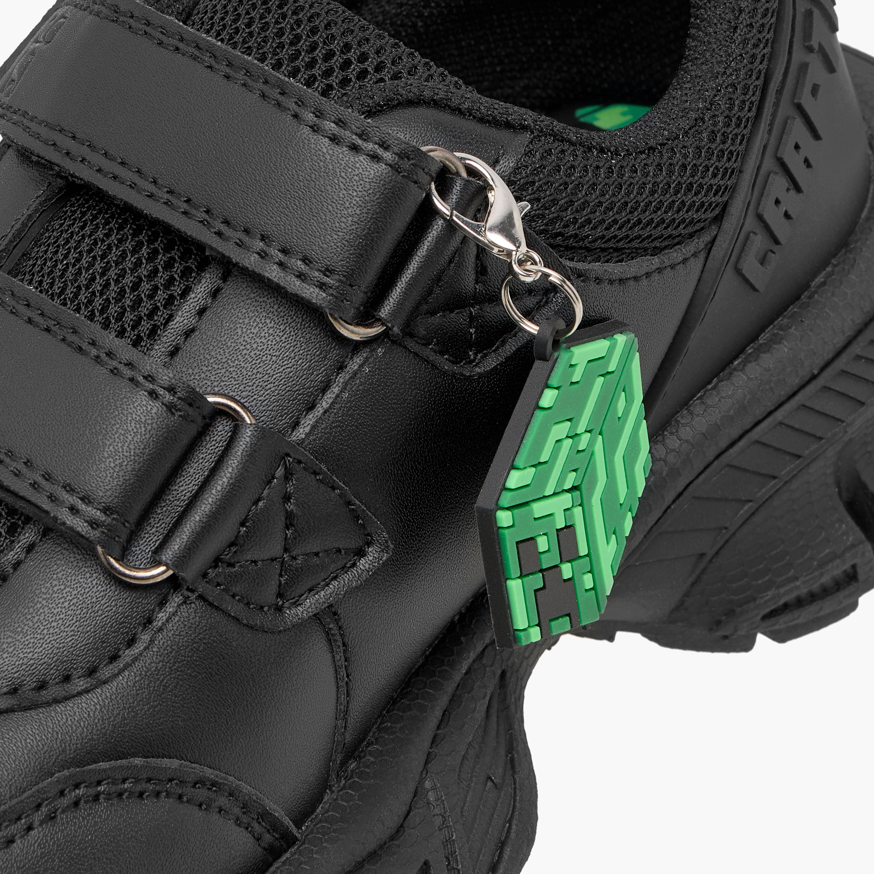 Minecraft Logo Embossed School Shoes with Hook and Loop Closure-girls-shoes-schoolshoes-image-6