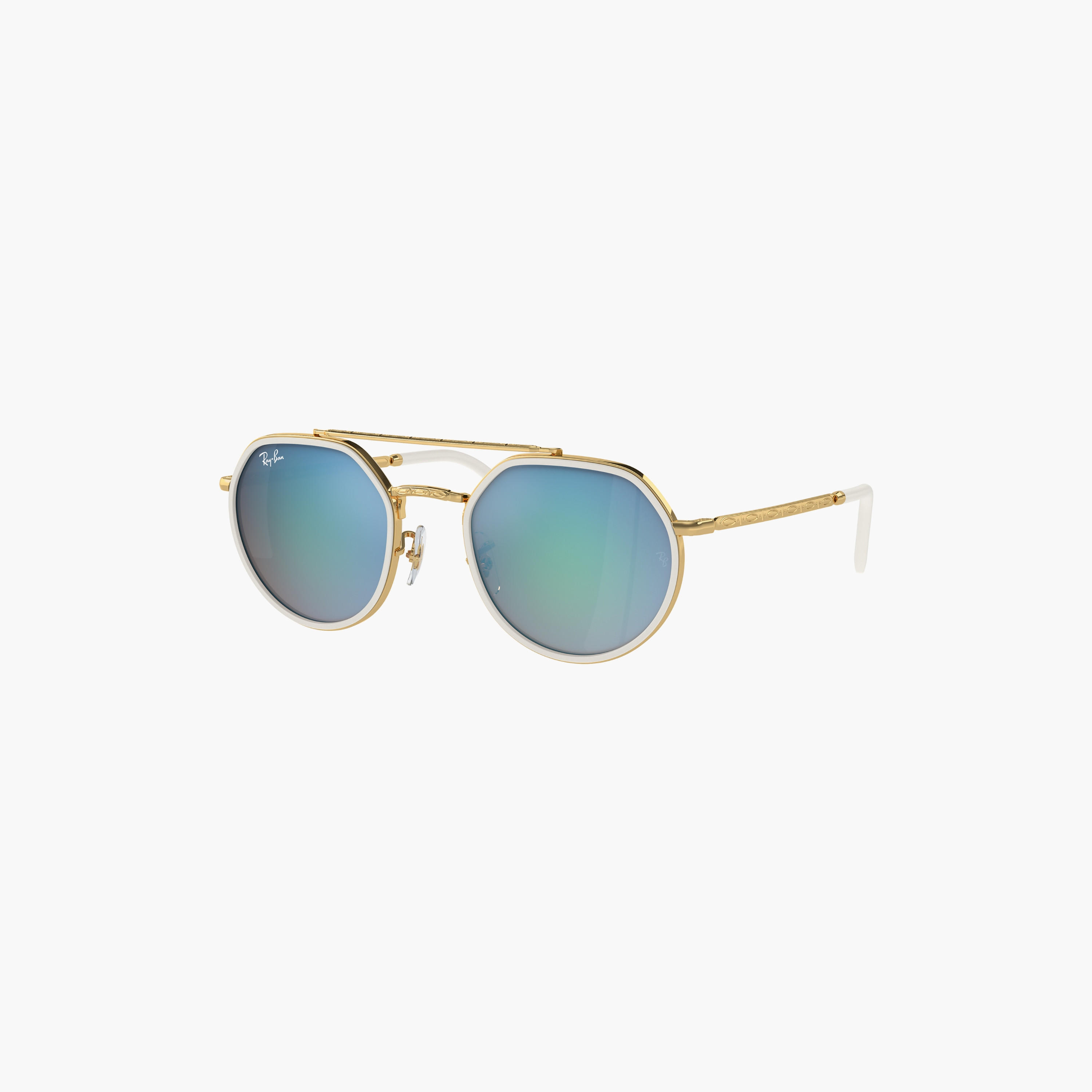 نظارات شمسية من راي بان بعدسات زرقاء عاكسة مقاس 53 ملم ذات دائرية | 0RB3765-men-sunglasses-image-1