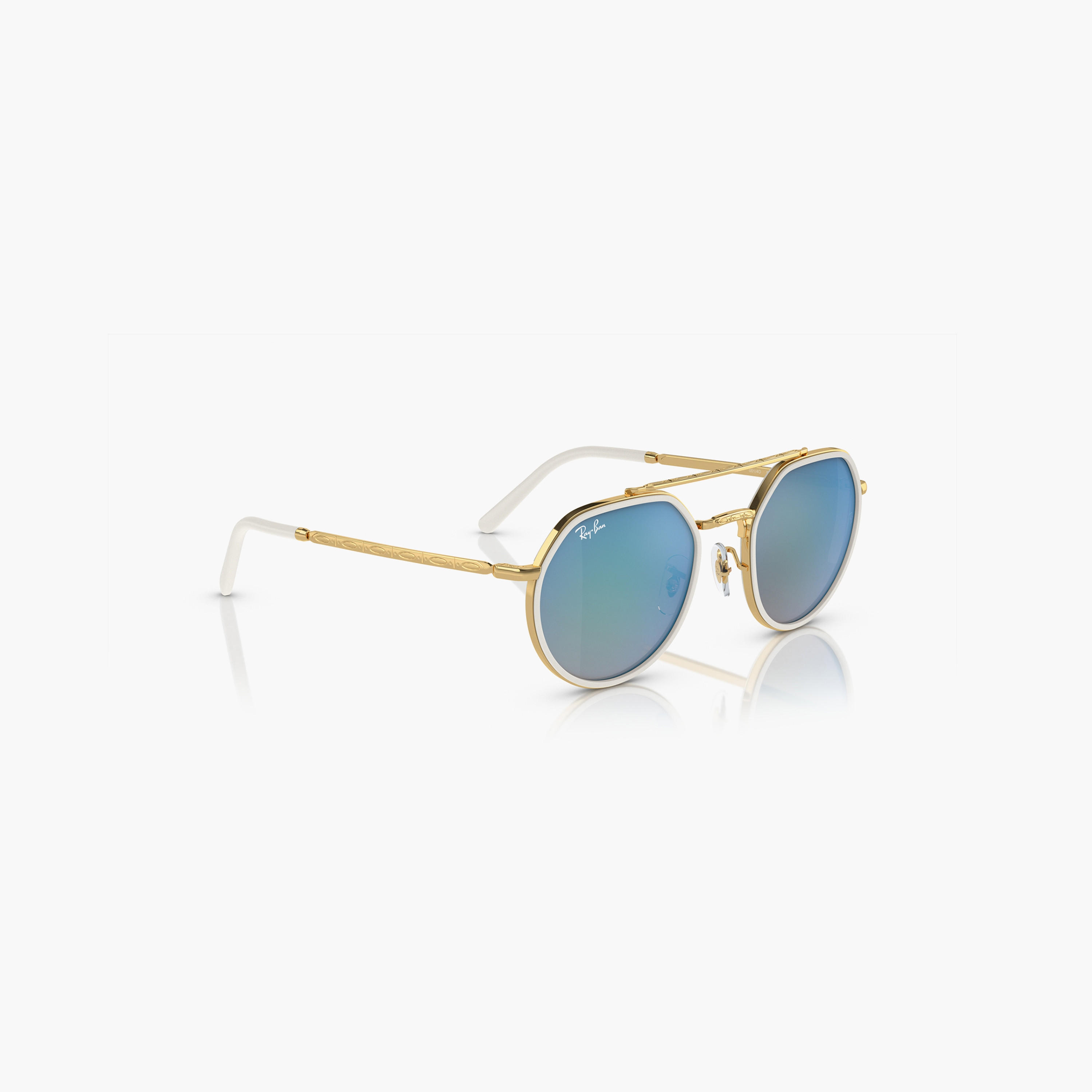 نظارات شمسية من راي بان بعدسات زرقاء عاكسة مقاس 53 ملم ذات دائرية | 0RB3765-men-sunglasses-image-3