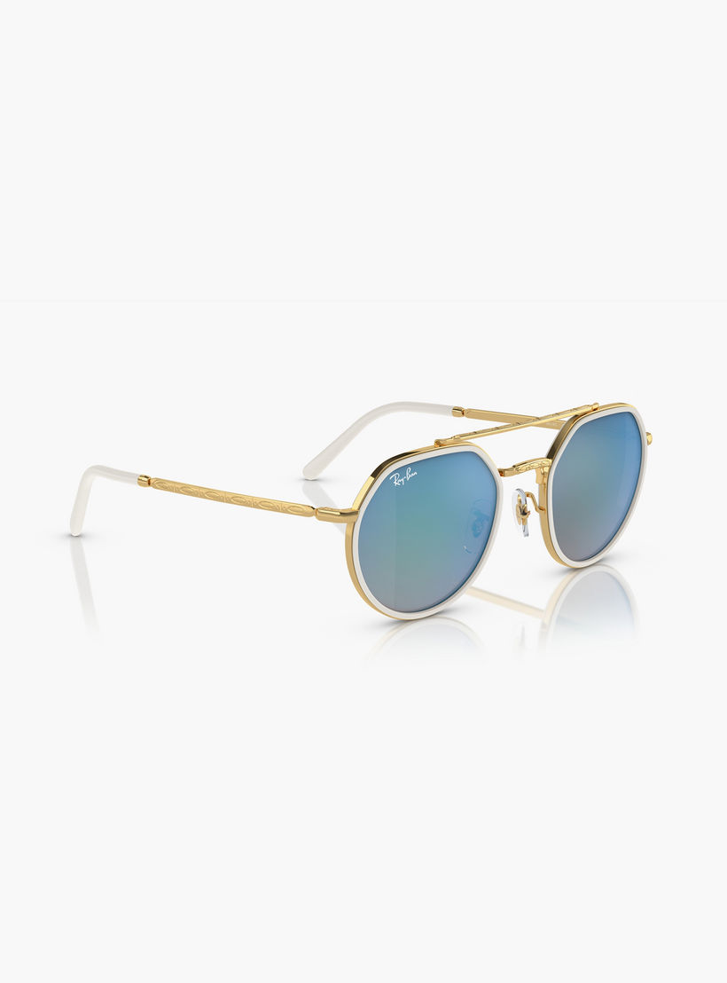 نظارات شمسية من راي بان بعدسات زرقاء عاكسة مقاس 53 ملم ذات دائرية | 0RB3765-men-sunglasses-image-3