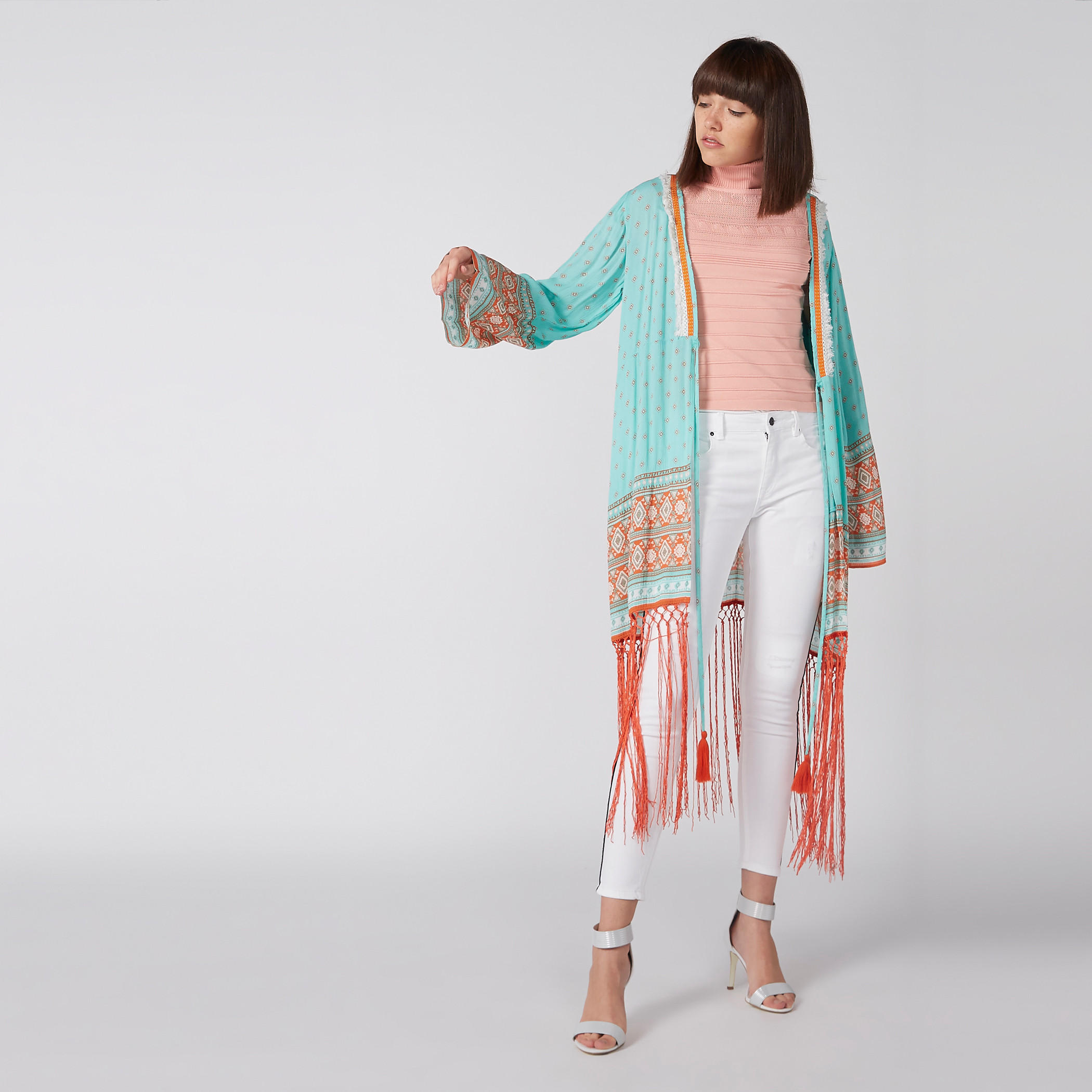 Printed Shrug with Long Flared Sleeves and Tassels-women-winterwear-cardigansandjumpers-cardigans-image-2