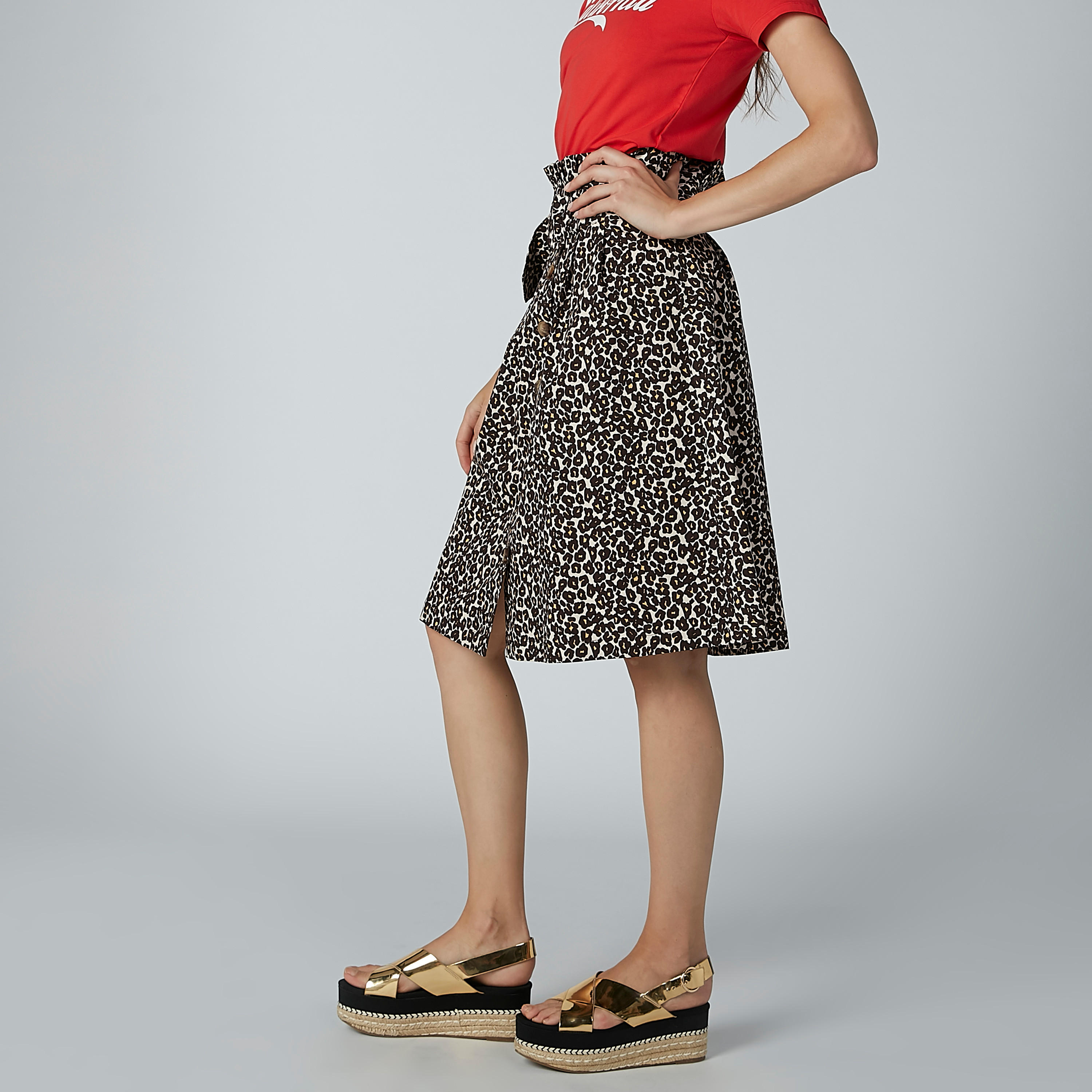 تنورة إيه لاين متوسطة الطول بأربطة وطبعات حيوانات-women-clothing-bottoms-skirts-image-3