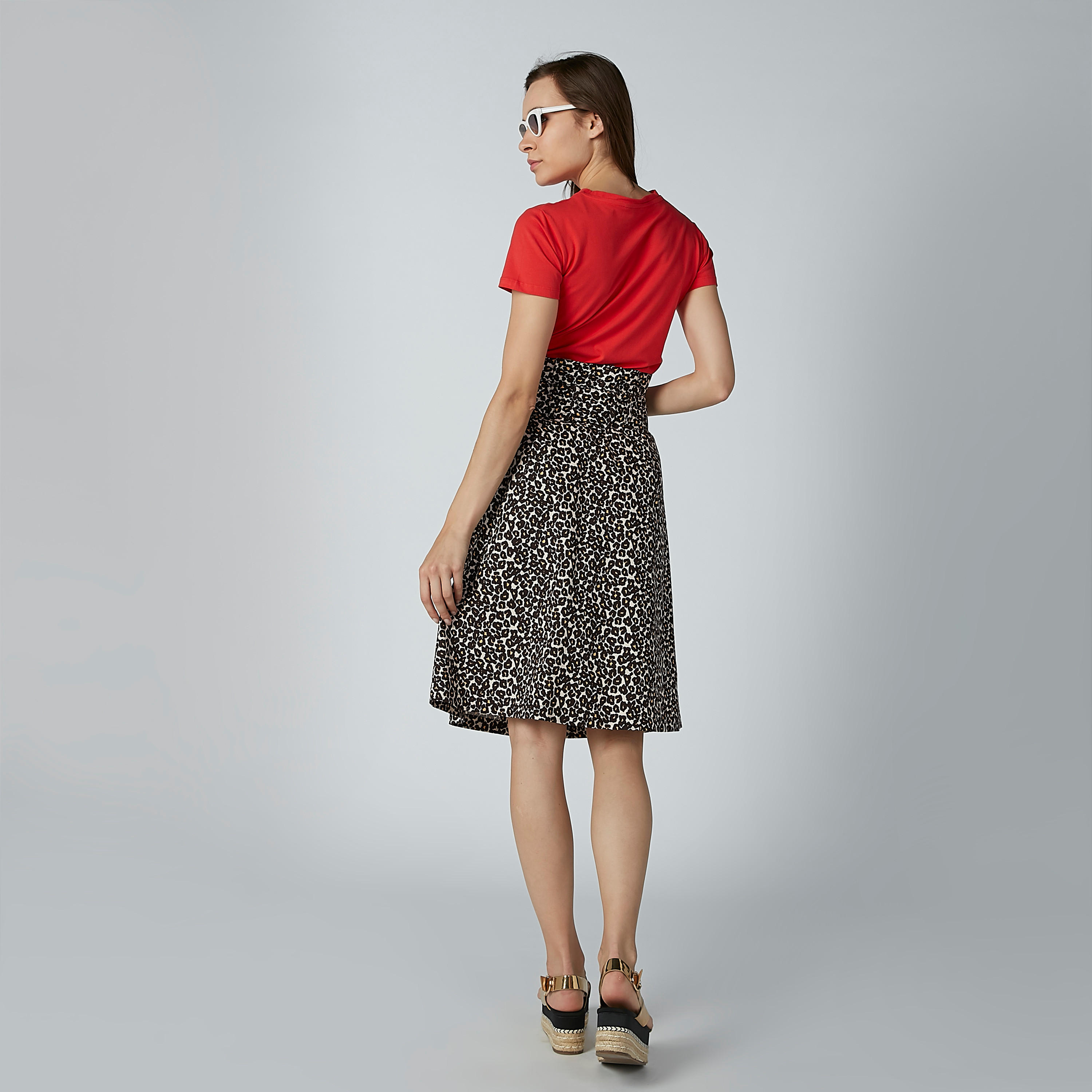 تنورة إيه لاين متوسطة الطول بأربطة وطبعات حيوانات-women-clothing-bottoms-skirts-image-4
