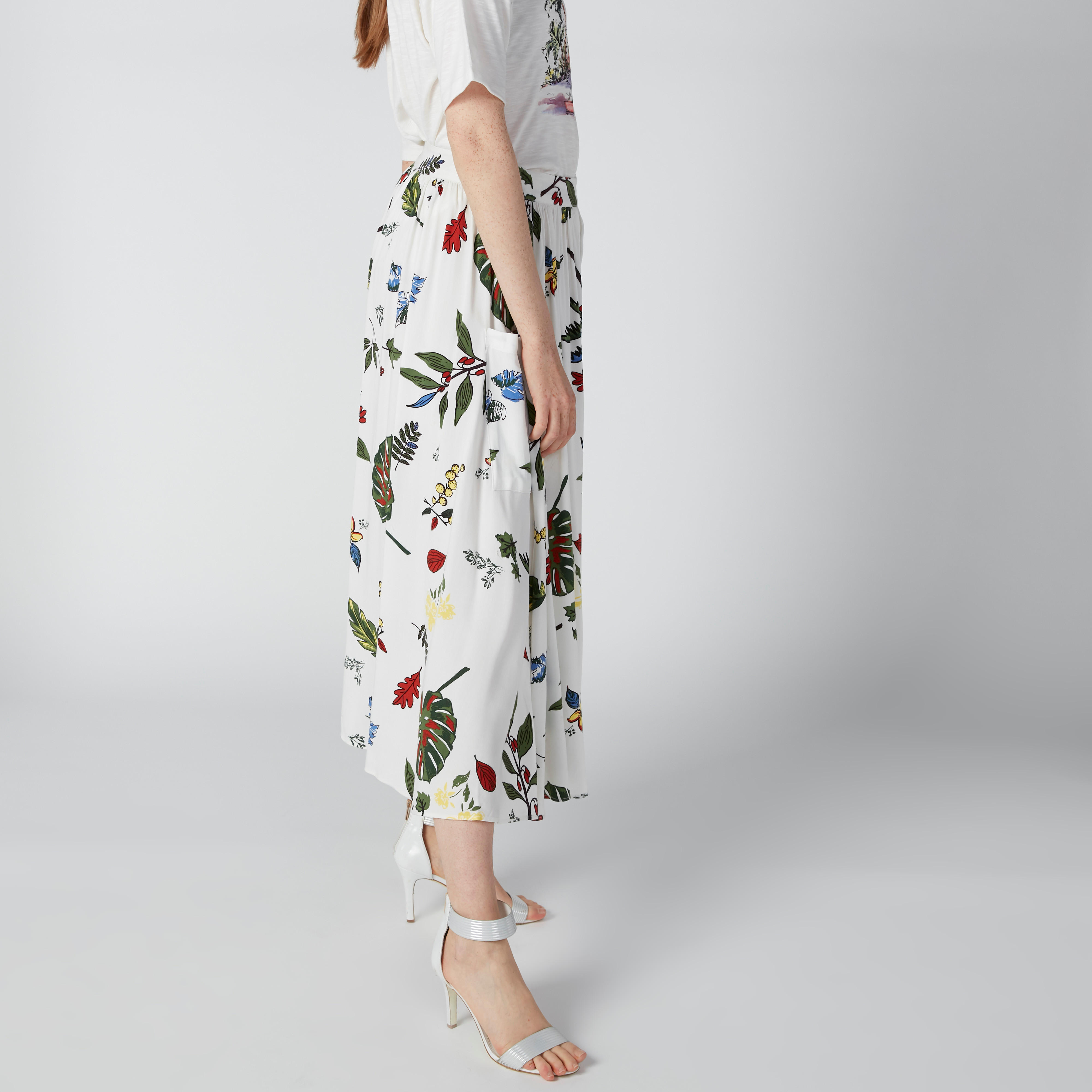 Floral Printed Midi Skirt with Button Closure-women-clothing-bottoms-skirts-image-3