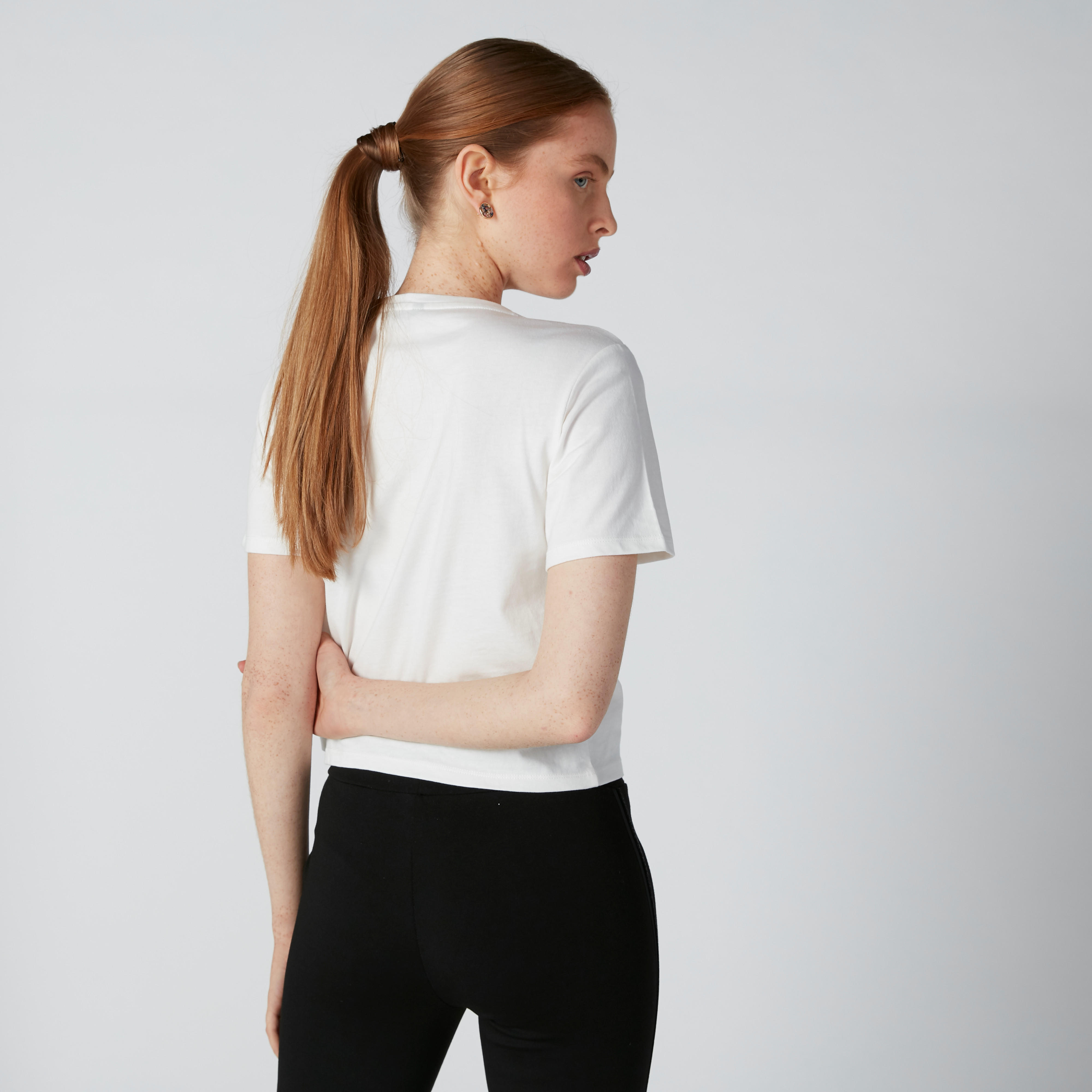 Sequin Detail T-Shirt with Round Neck and Short Sleeves-women-clothing-tshirts-image-2