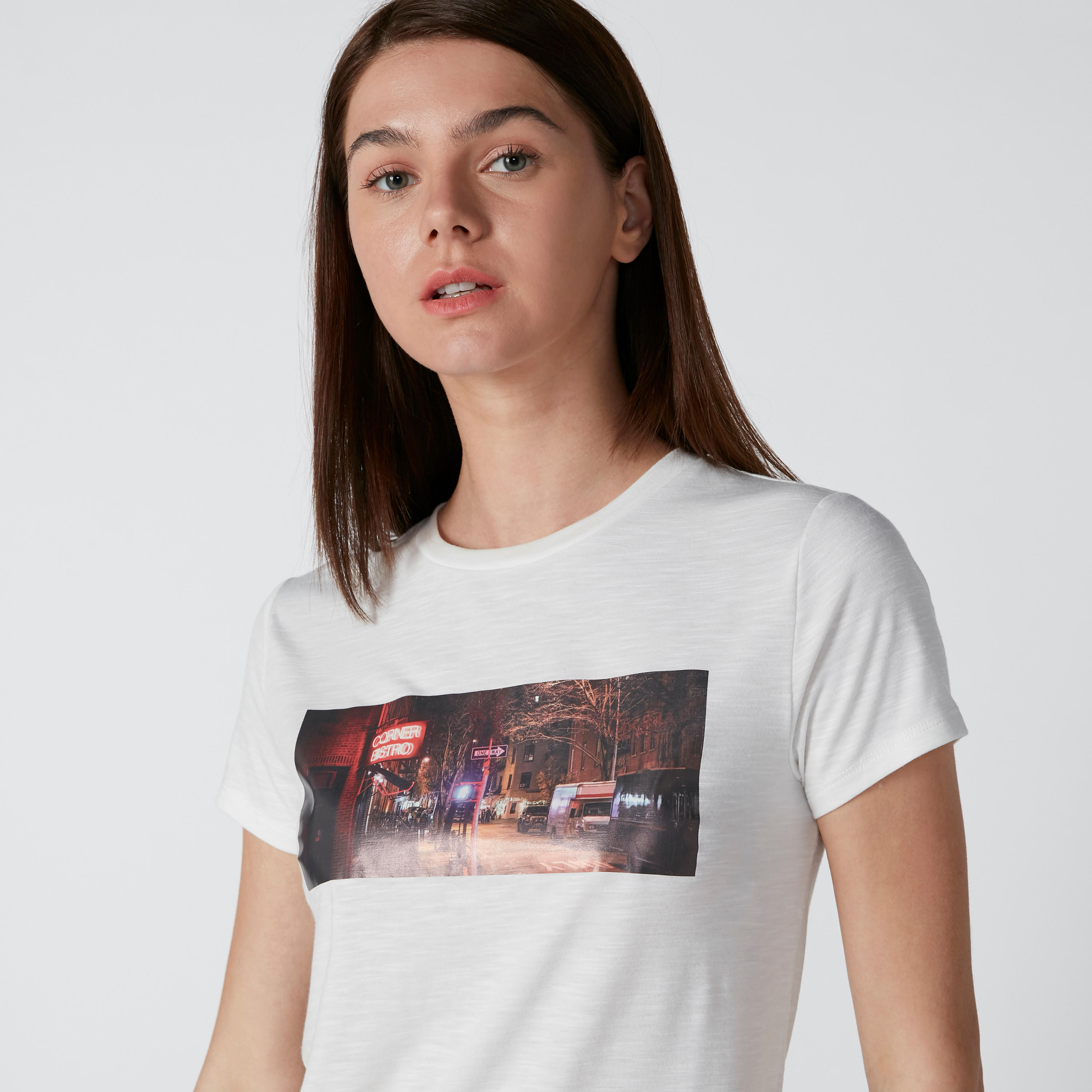 Printed T-shirt with Crew Neck and Short Sleeves-women-clothing-tshirts-image-1