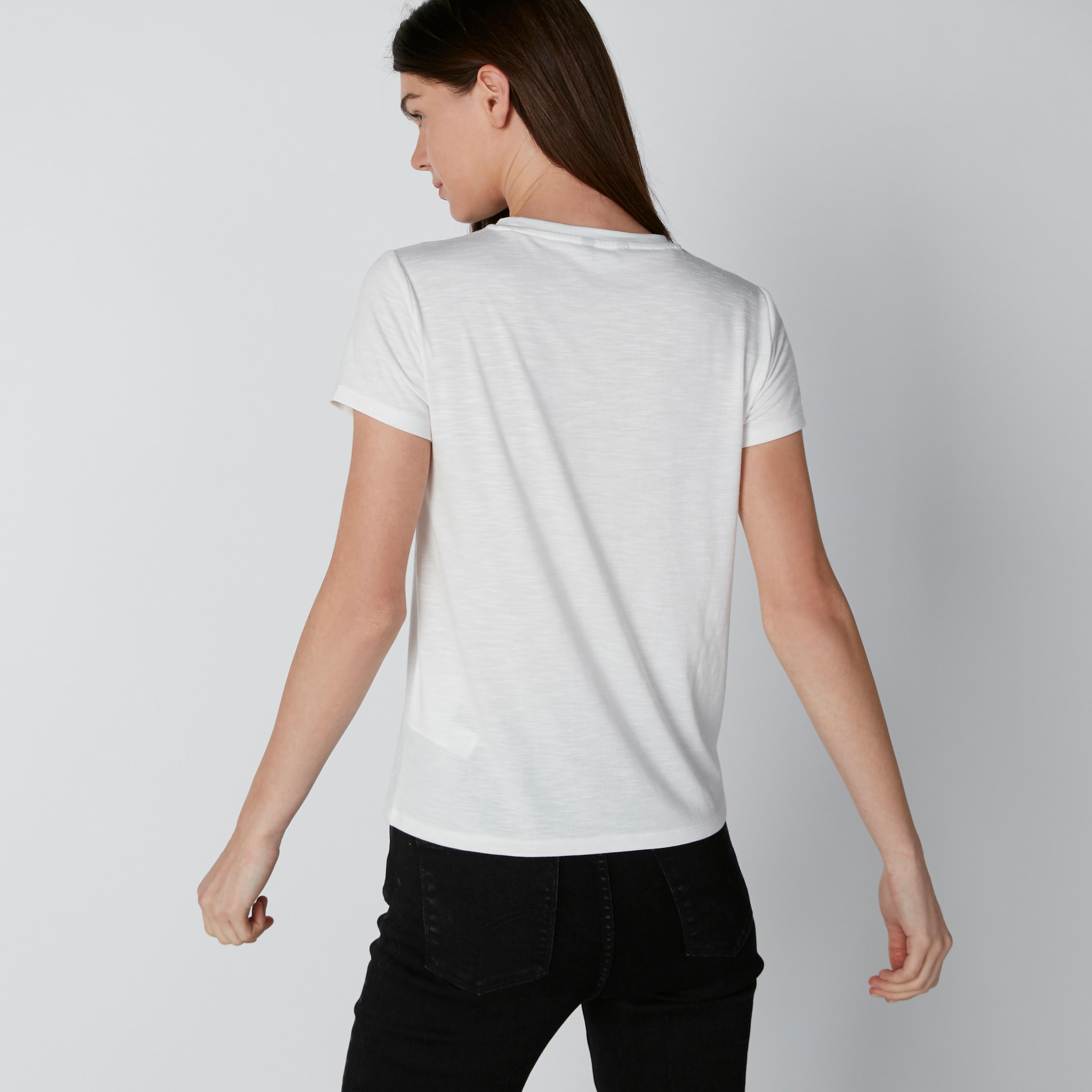 Printed T-shirt with Crew Neck and Short Sleeves-women-clothing-tshirts-image-2