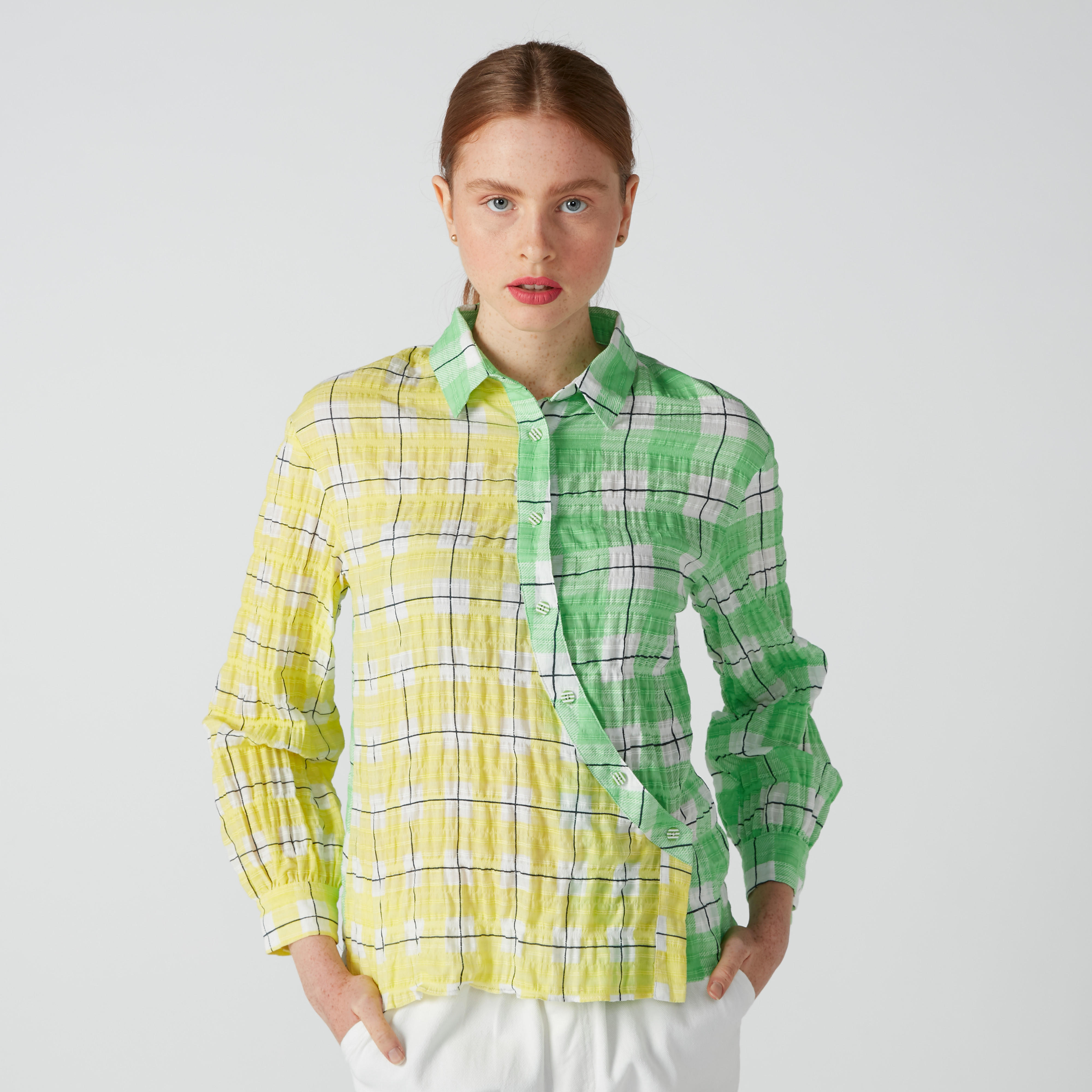 Chequered Shirt with Long Sleeves-women-clothing-shirtsandblouses-shirts-image-1