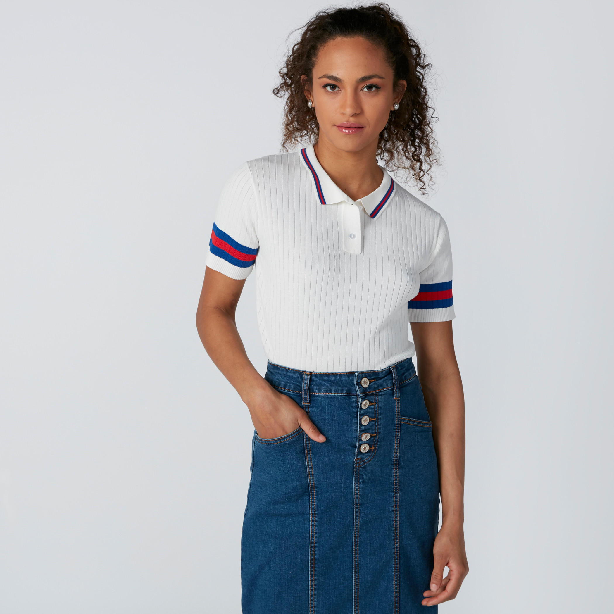 تيشيرت بياقة بولو وأكمام قصيرة-women-clothing-tshirts-image-3