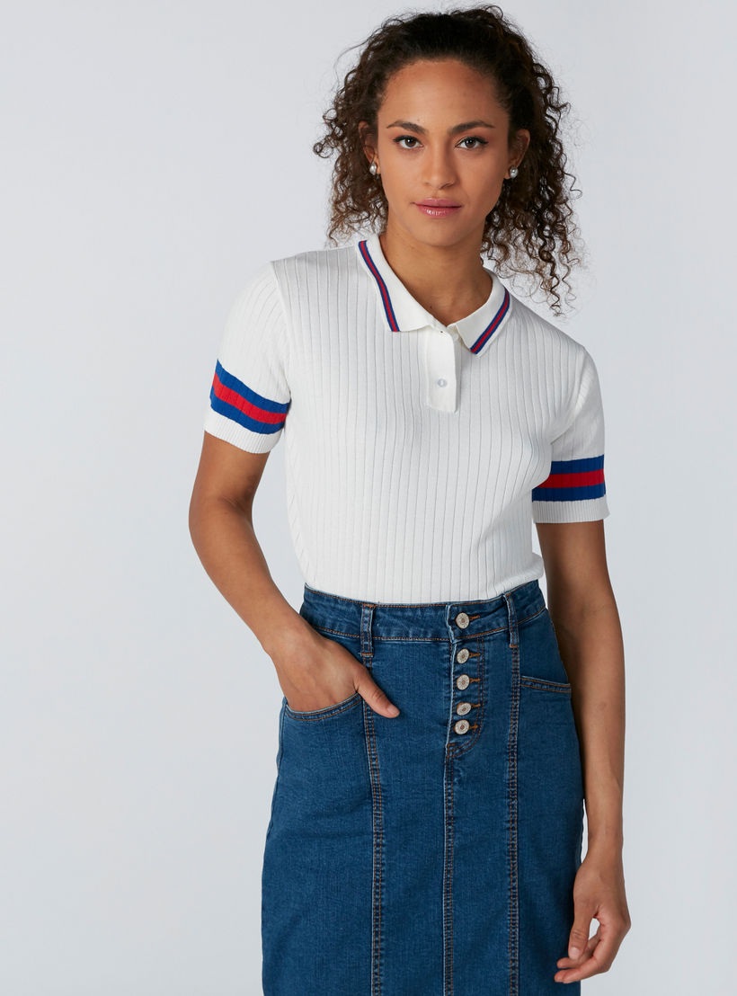 تيشيرت بياقة بولو وأكمام قصيرة-women-clothing-tshirts-image-3